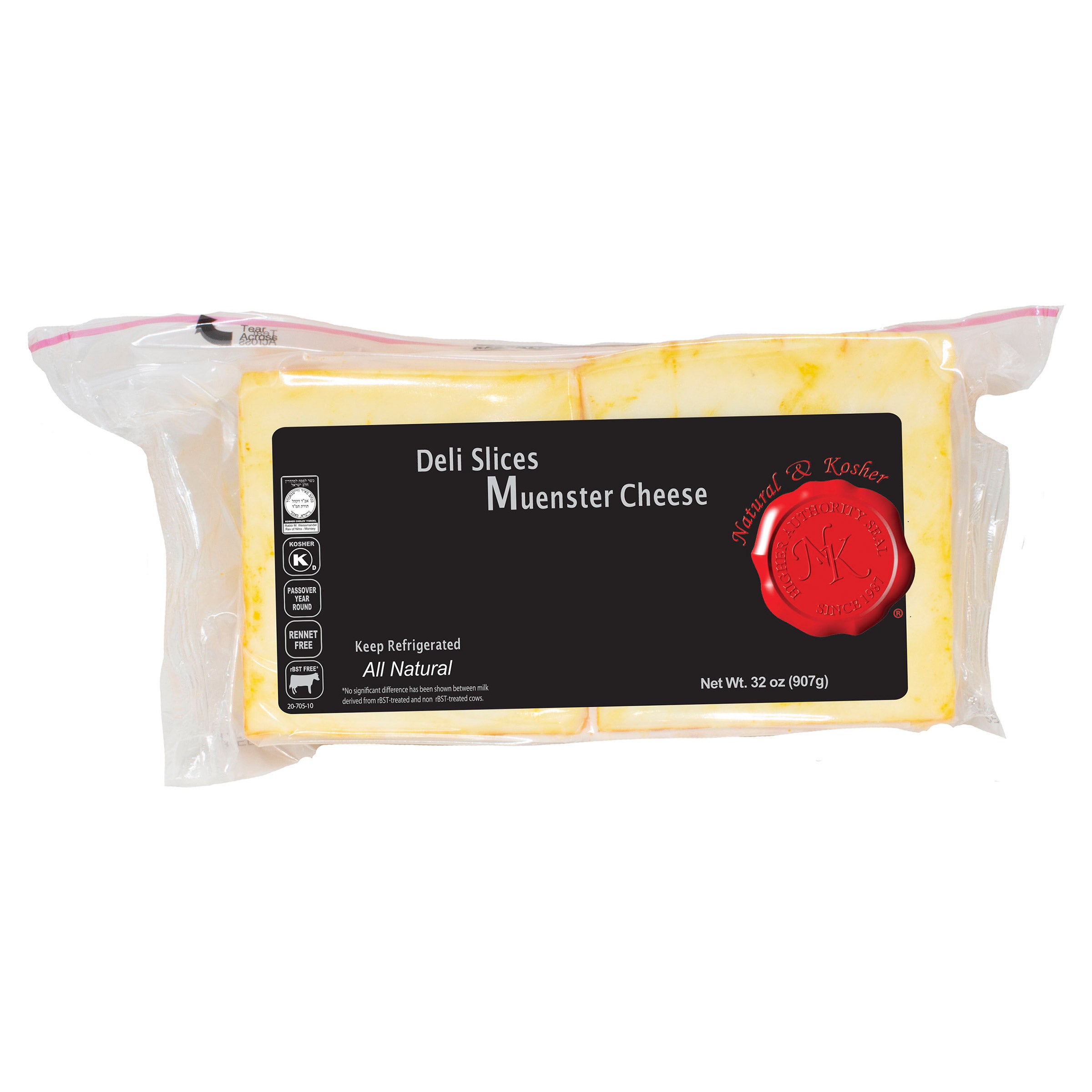 KOSHER SLICED MUENSTER CHEESE 32 OZ
