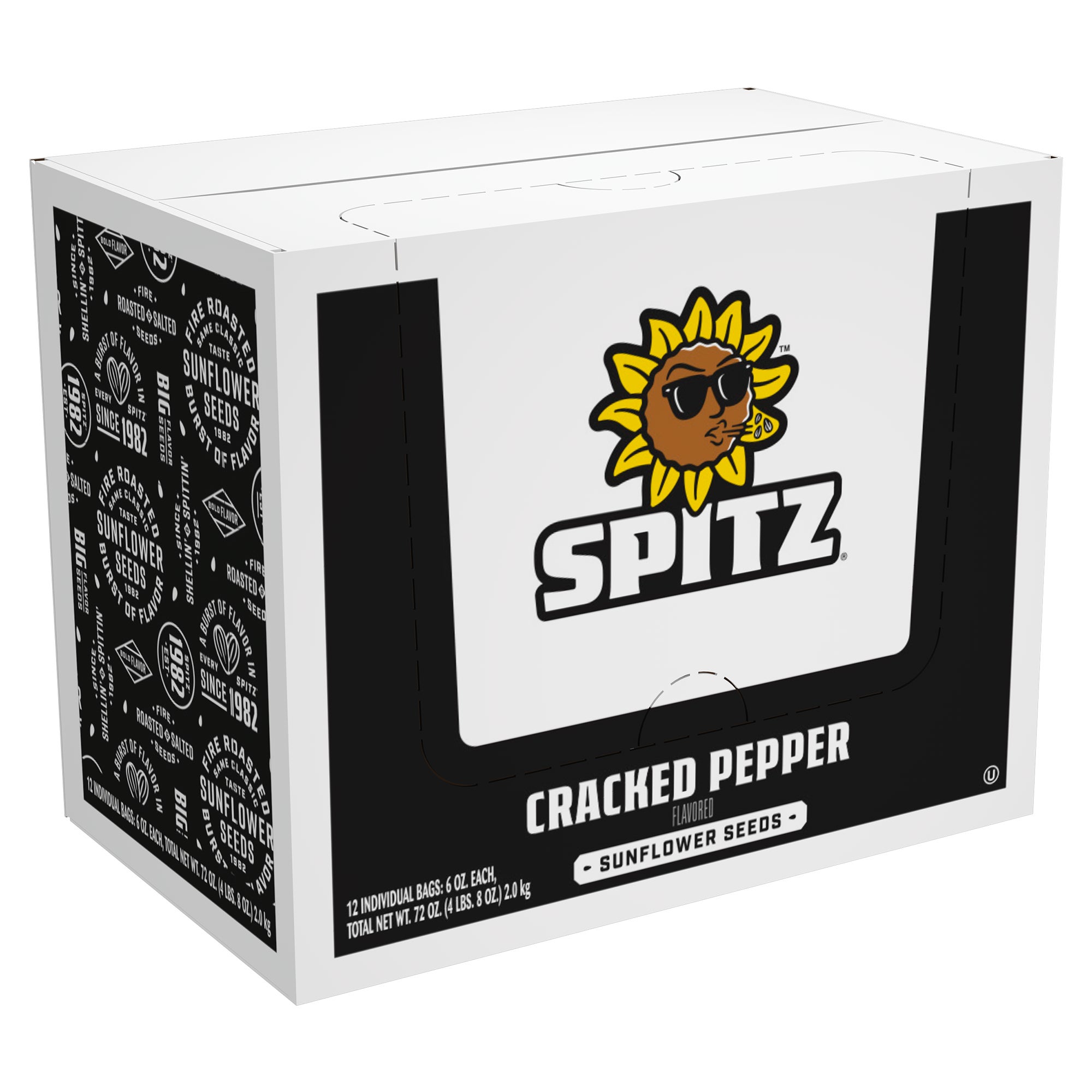 SPITZ SUNFLOWER CRACKED PEPPER SEEDS 12 CT/6 OZ