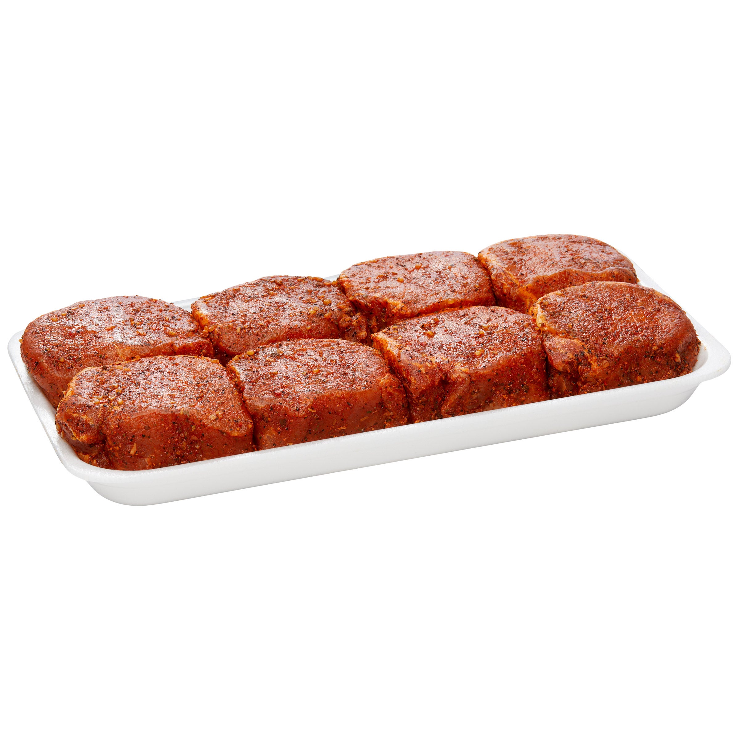 SEASONED BONELESS PORK CHOPS PER LB