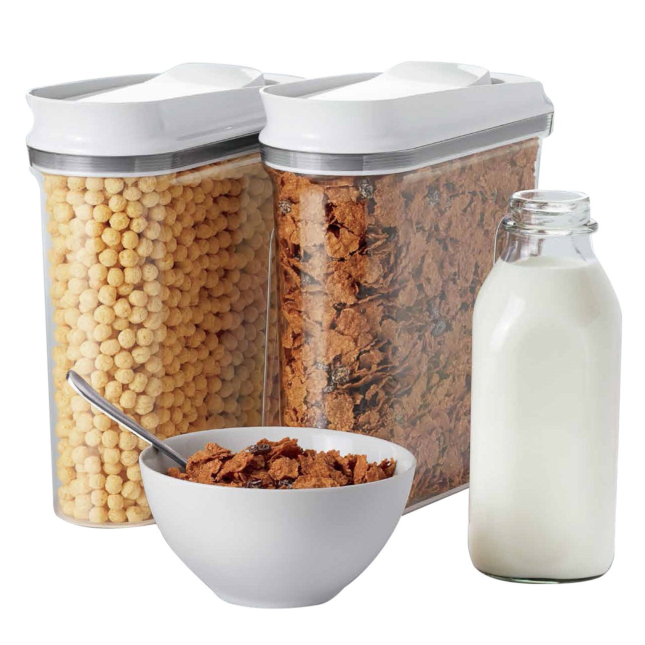 OXO SOFTWORKS 2 PIECE SET POP CEREAL DISPENSERS