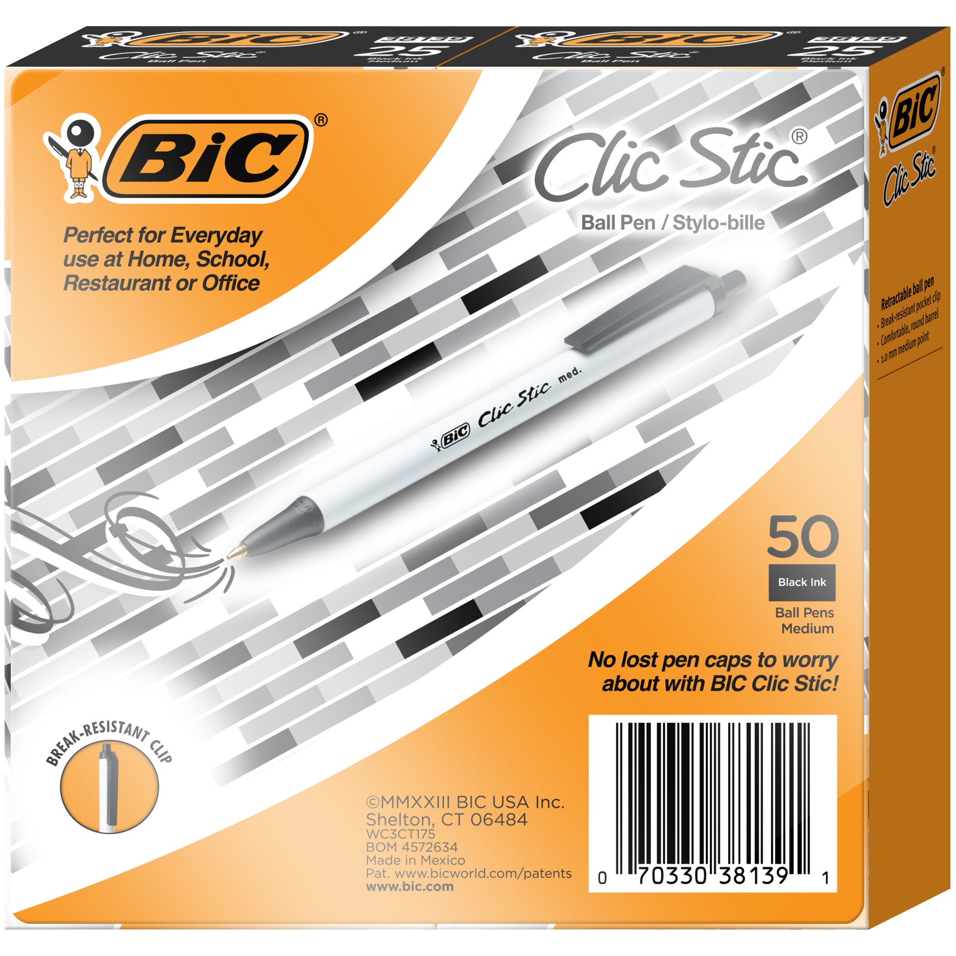BIC RETRACTABLE BALLPOINT BLACK 50 COUNT - Image 1