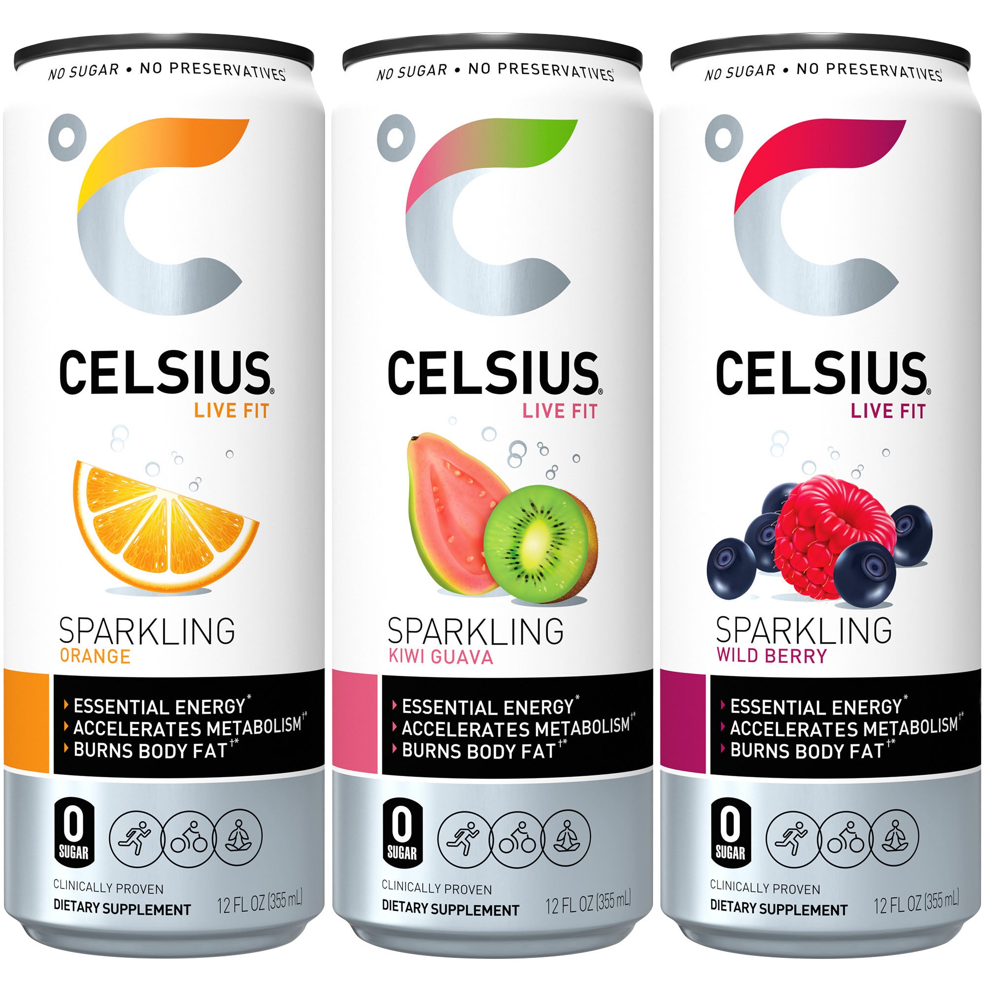 CELSIUS SPARKLING VARIETY PACK 18/12 OUNCE CANS