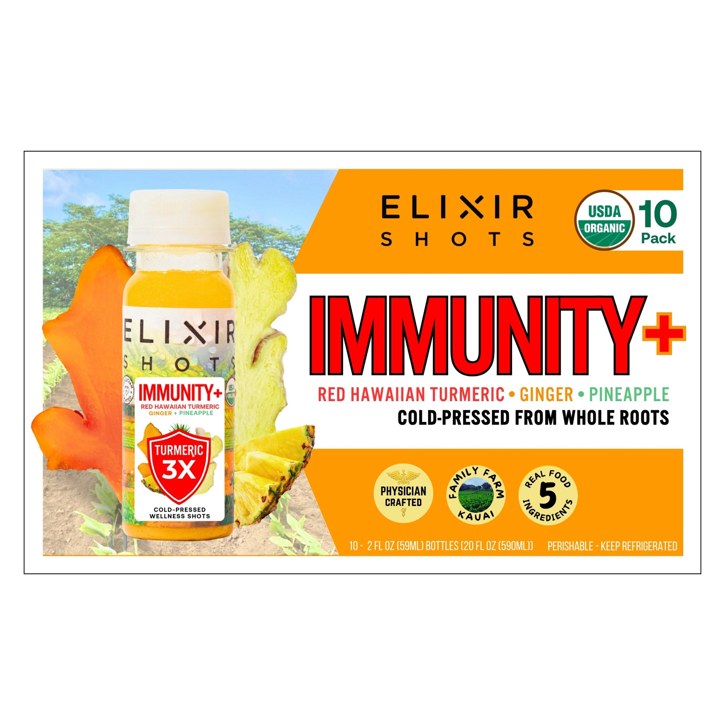 ELIXIR SHOTS ORGANIC IMMUNITY SHOTS 10/2 OZ - Image 1