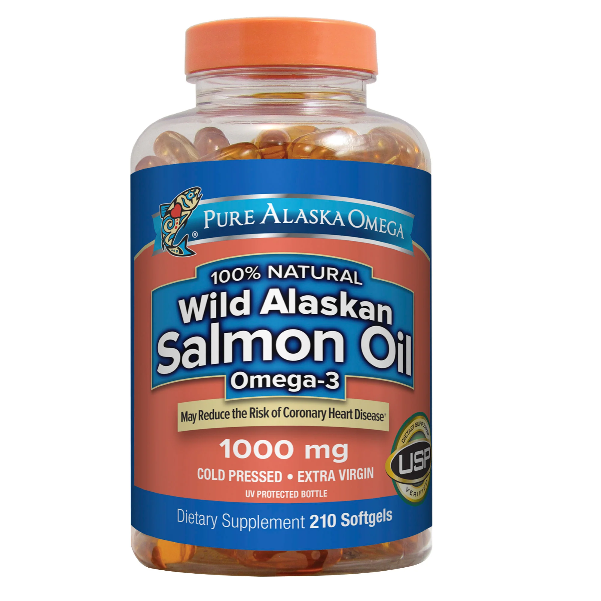 PURE ALASKA OMEGA WILD ALASKAN SALMON OIL 1000MG - 210 SOFTGELS - Image 1