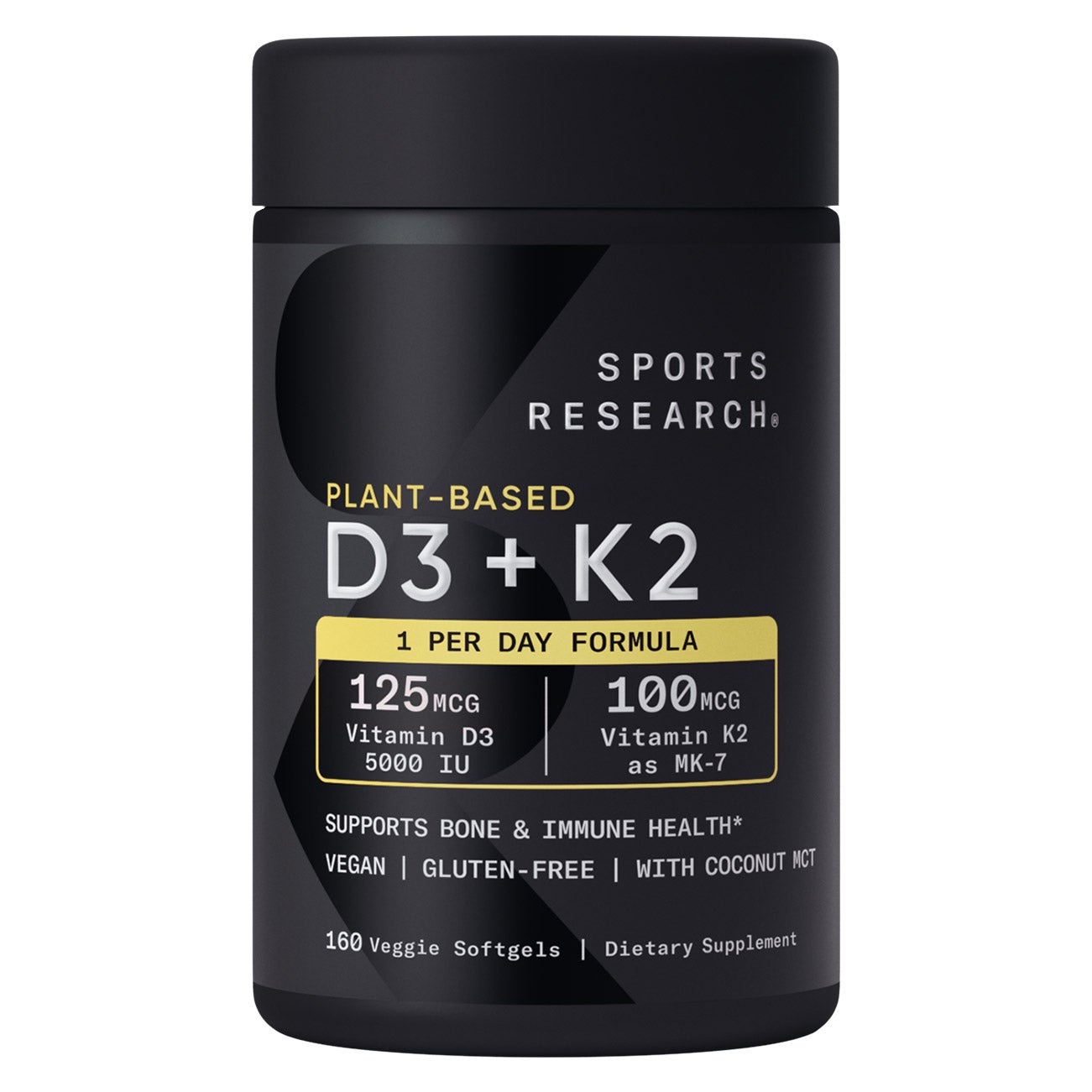 SPORTS RESEARCH PLANT BASED VITAMIN D3+K2 160CT - Image 1