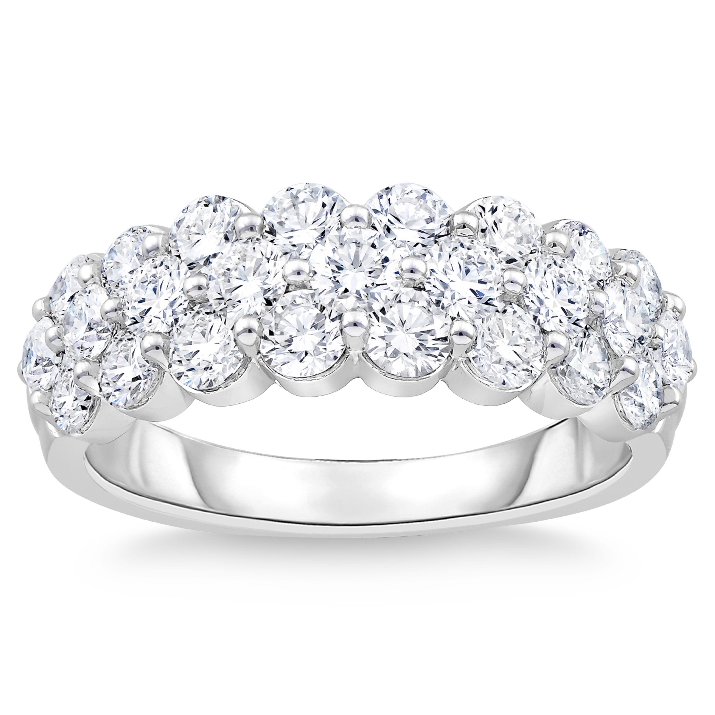 PLATINUM VS2 I 2.0CTW ROUND DIAMOND 3 ROW BAND - Image 1