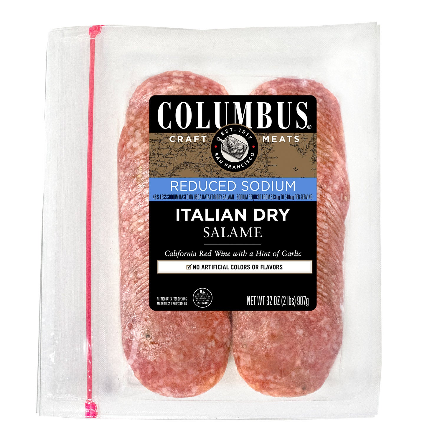 COLUMBUS LOW SODIUM SALAME 2/1 LB - Image 1
