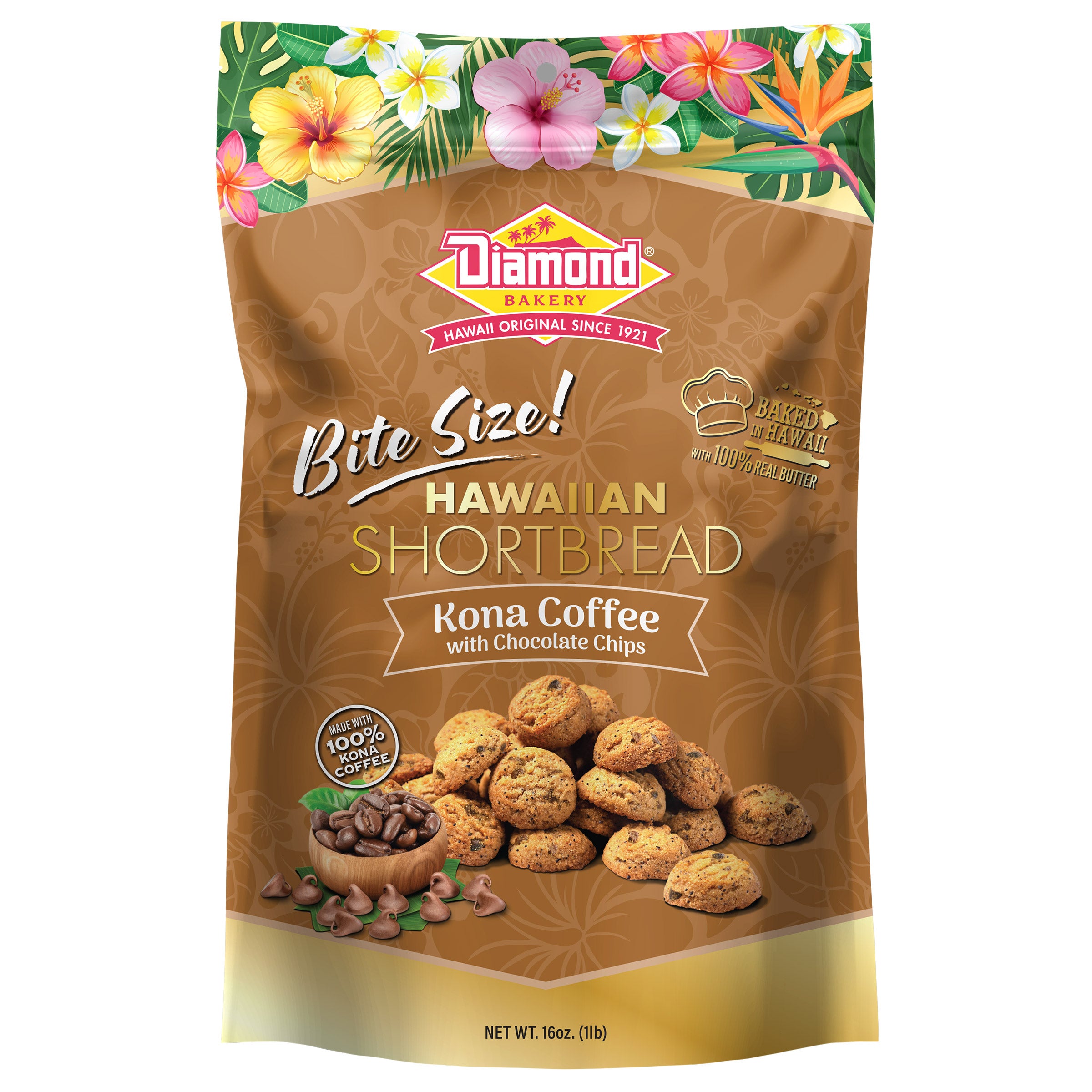 DIAMOND BAKERY KONA COFFEE SHORTBREAD 16 OUNCES - Image 1