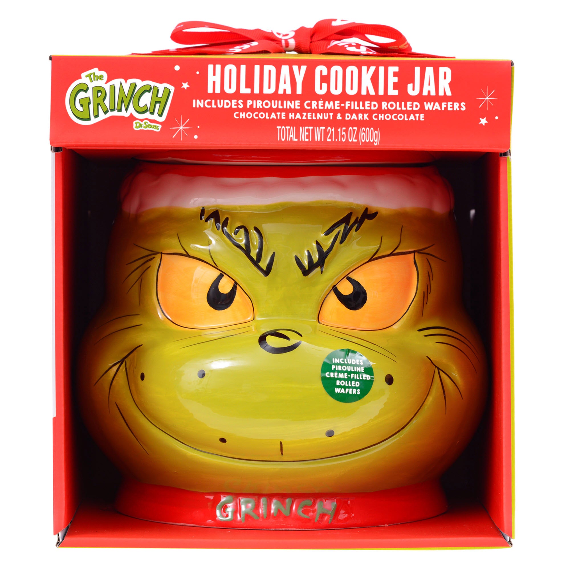 GRINCH PIROULINE COOKIE JAR 21.15 OZ - Image 1