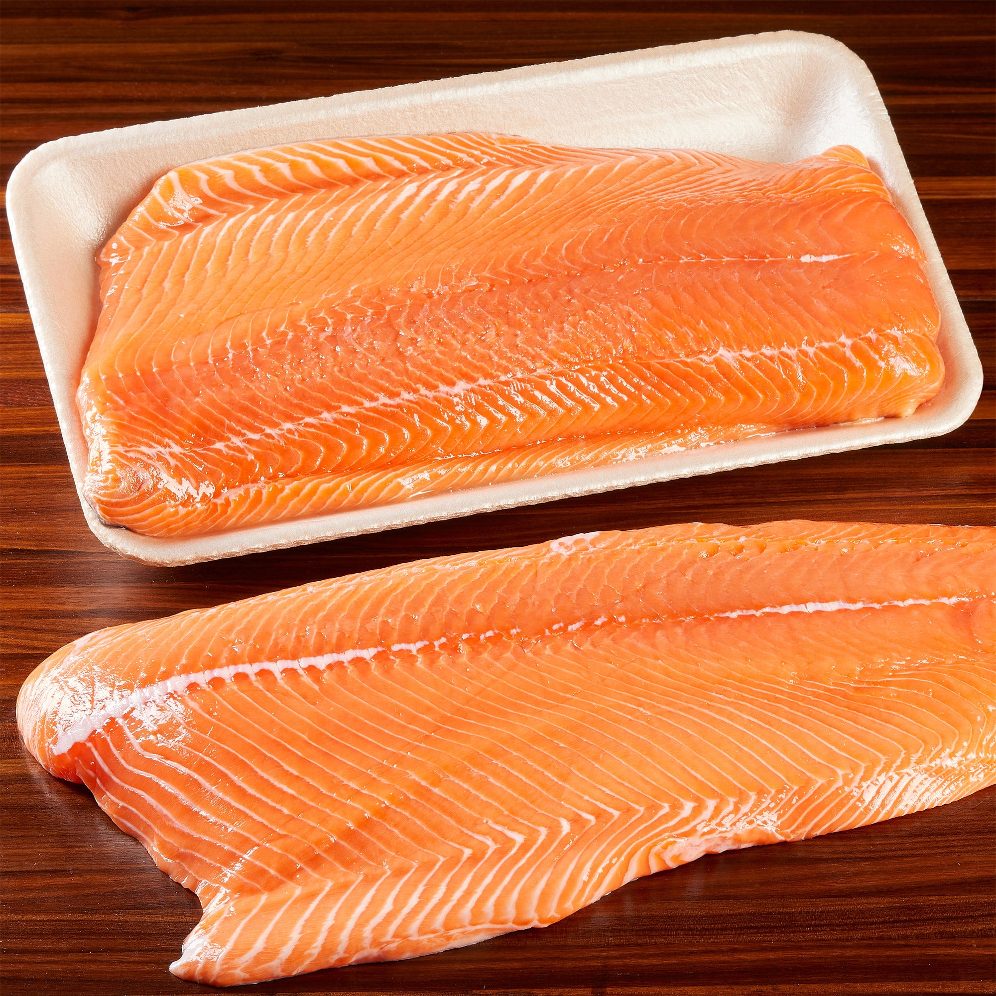 FRESH WILD KING SALMON FILLET TROLL CAUGHT PER LB