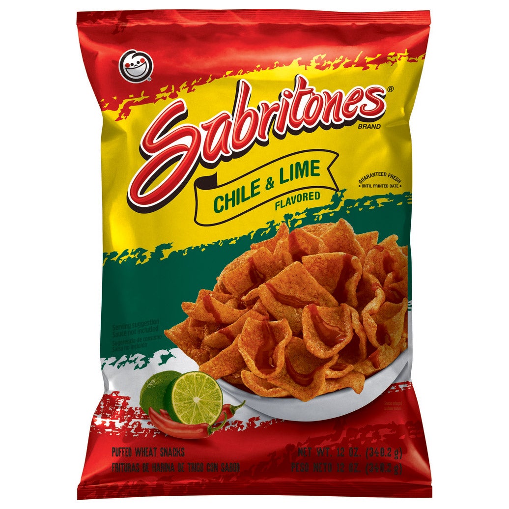 SABRITONES CHILE AND LIME CHIPS 12 OZ