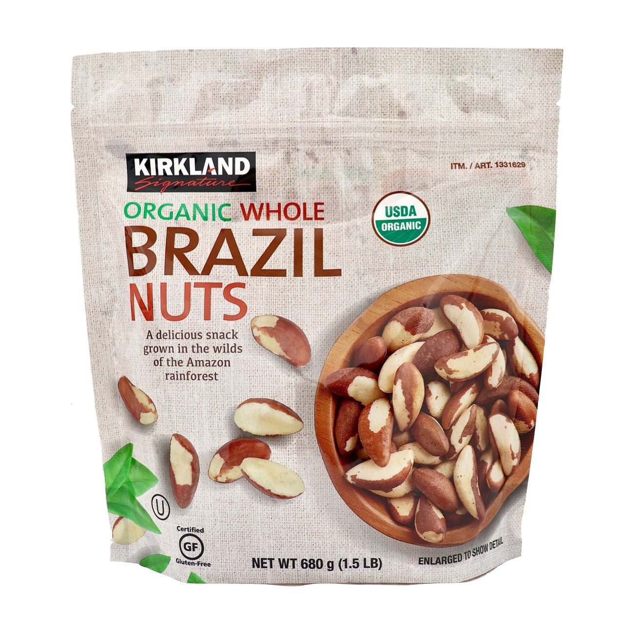 KIRKLAND SIGNATURE ORGANIC BRAZIL NUTS 24 OUNCE BAG