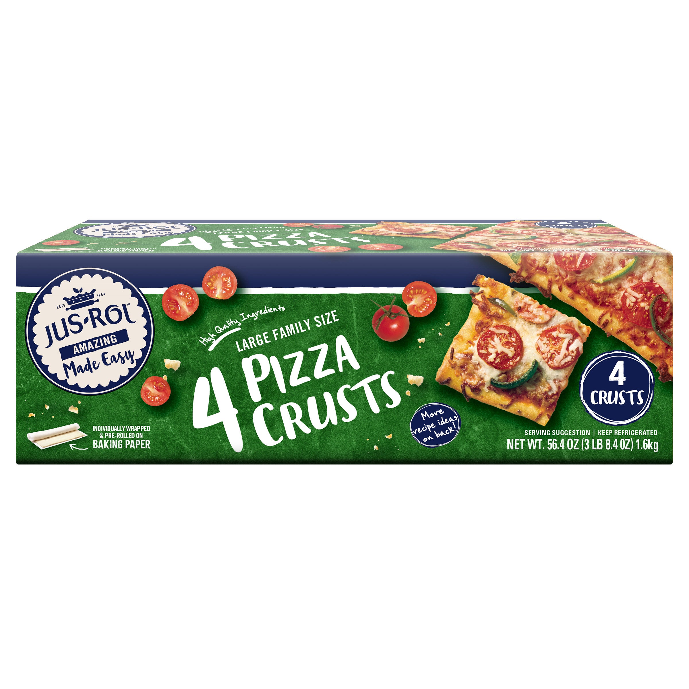 JUS-ROL PIZZA DOUGH 4CT (1.95 LBS)