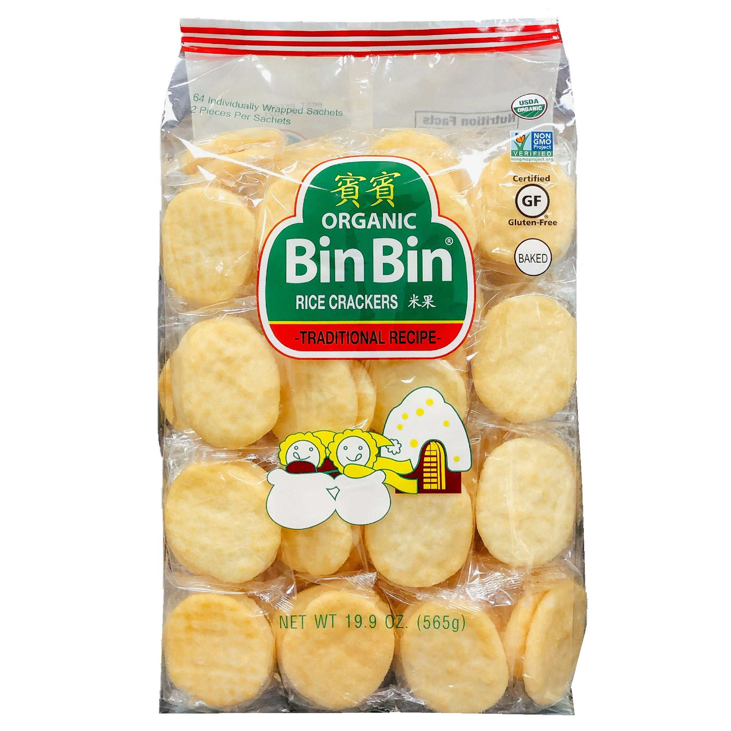 ORGANIC BIN BIN RICE CRACKERS 19.9 OUNCES