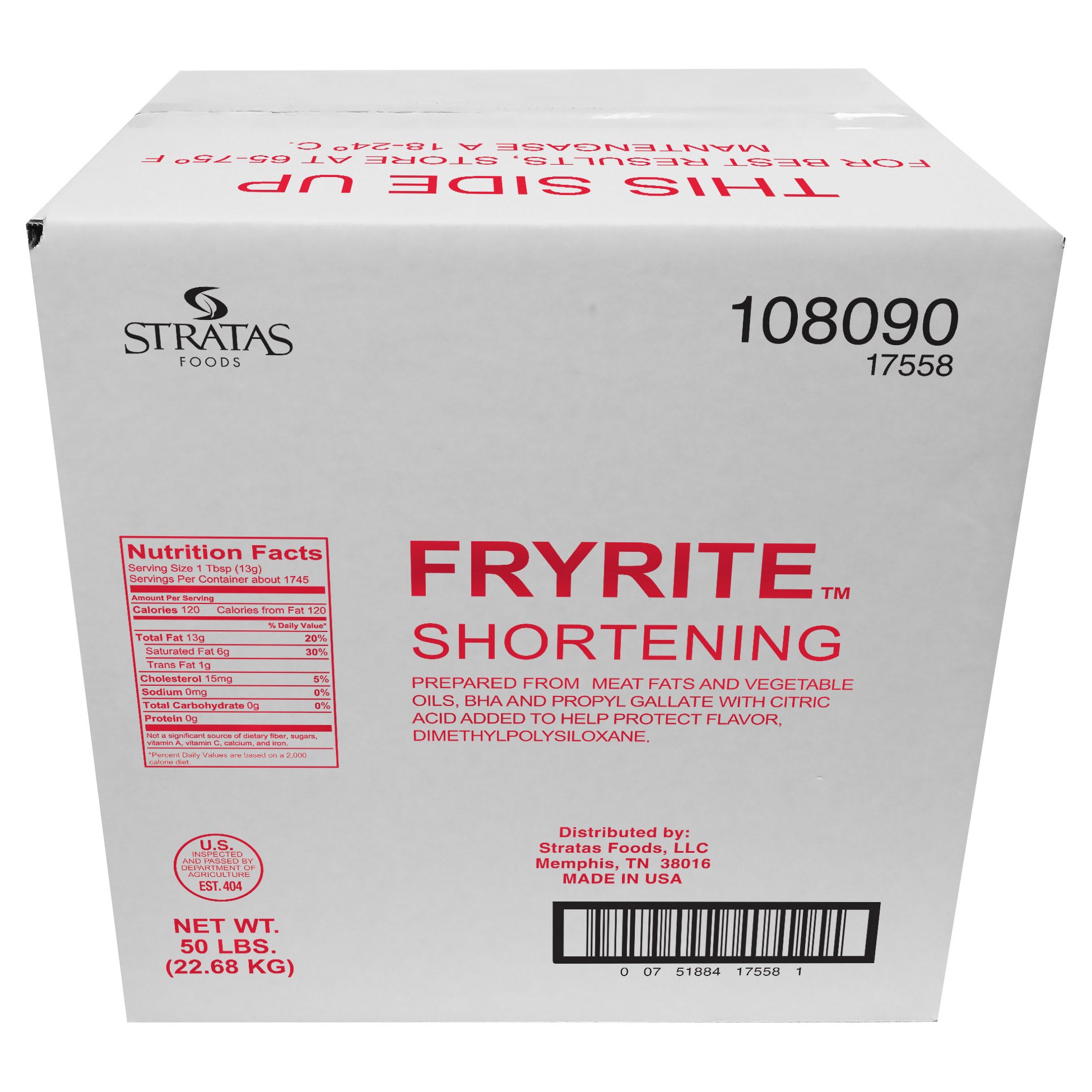 FRYRITE ANIMAL/VEG SHORTENING 50 LBS