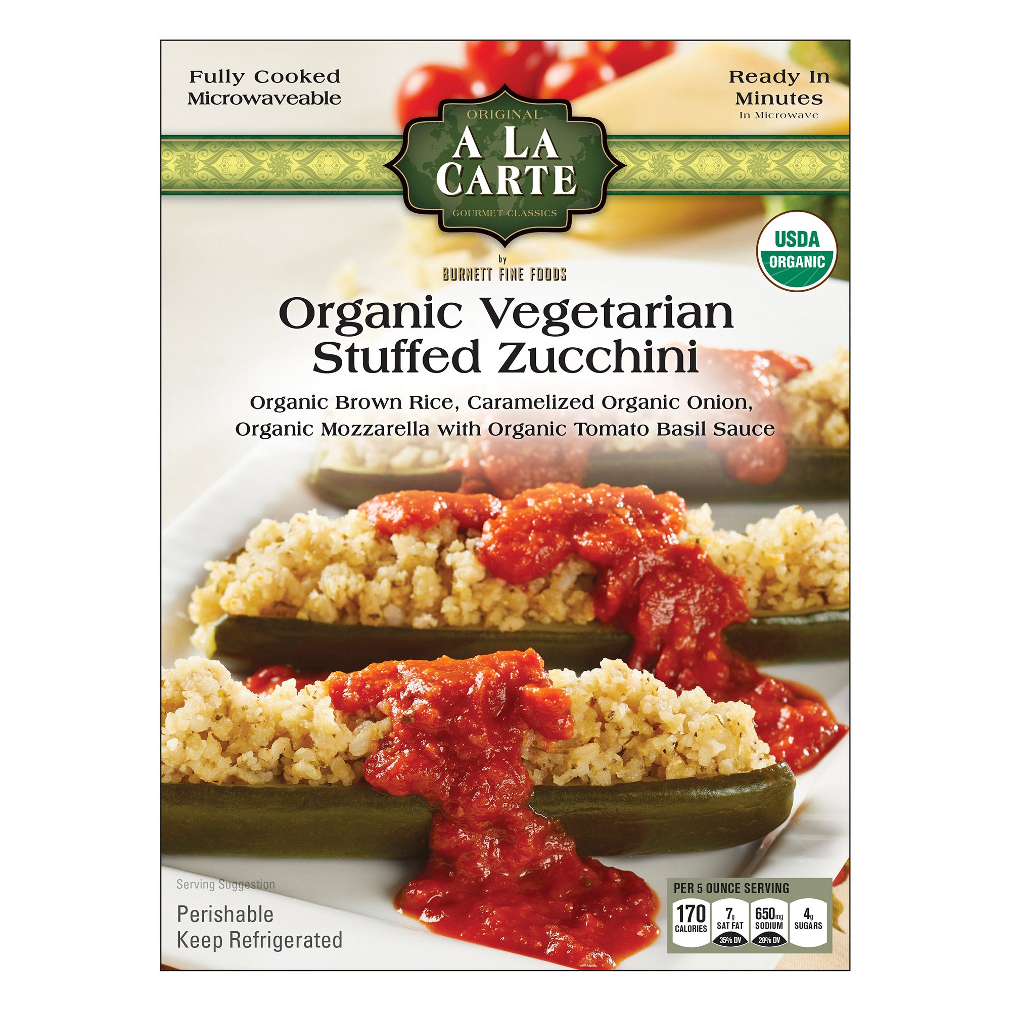 A LA CARTE ORGANIC STUFFED ZUCCHINI PER LB