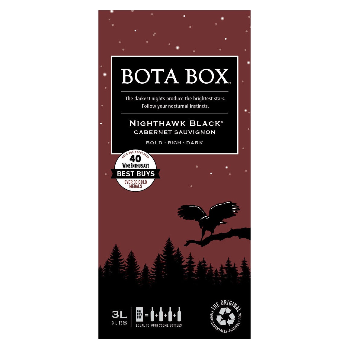 BOTA BOX NIGHTHAWK BLACK CALIFORNIA 3 LITER BOX