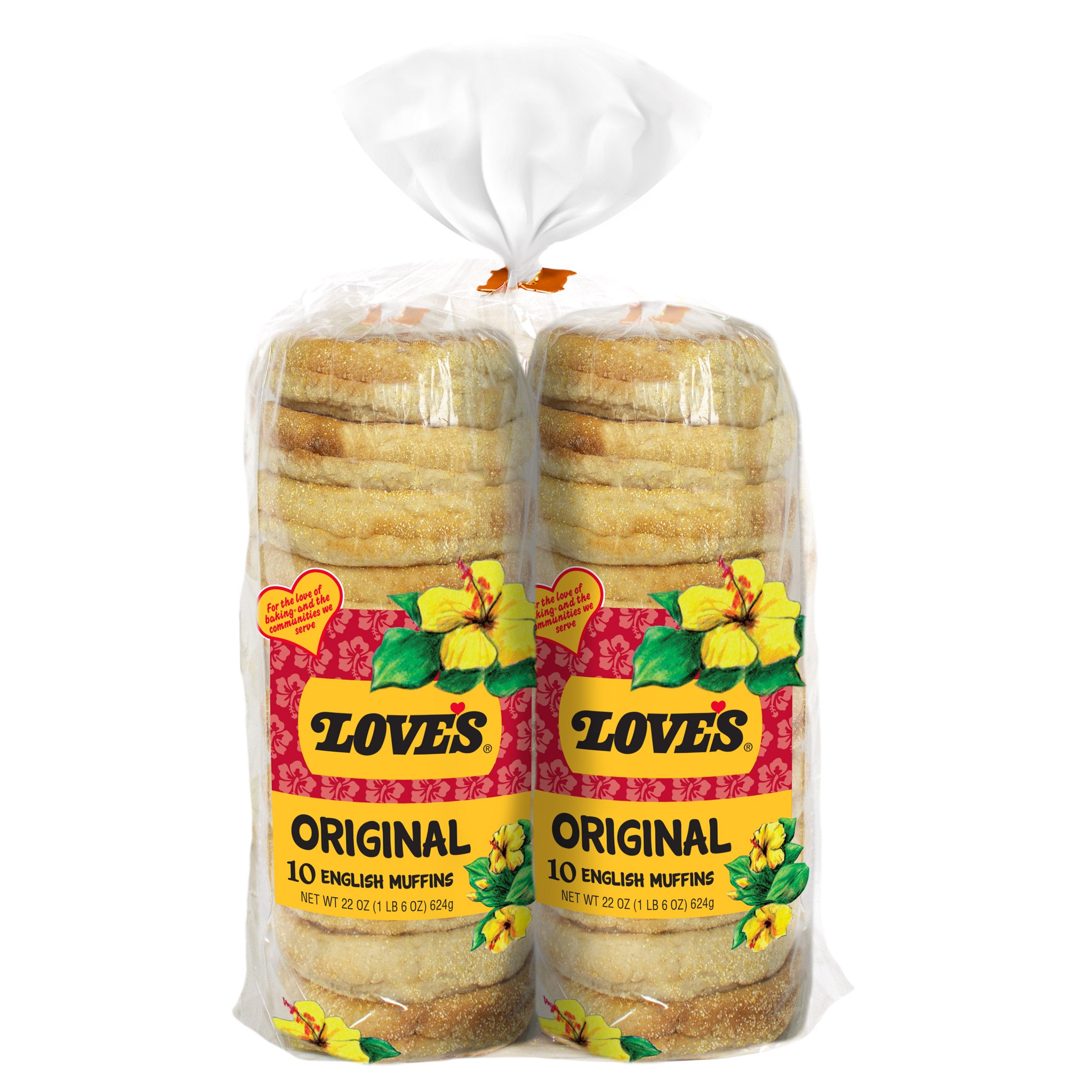 LOVE'S BAKERY ENGLISH MUFFINS 2/10CT 44 OZ