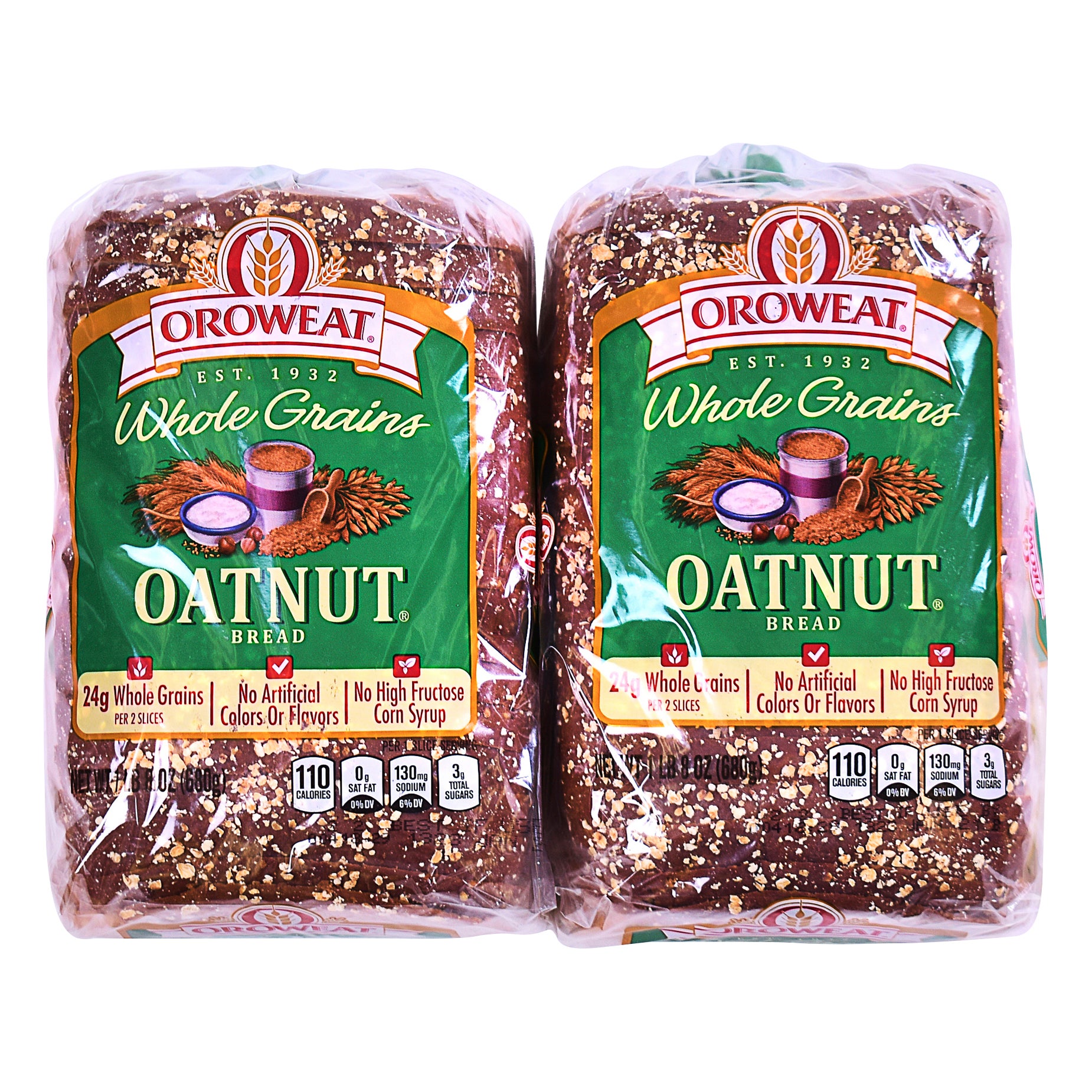 OROWEAT WHOLE GRAIN OATNUT BREAD 2/24 OZ - Image 1