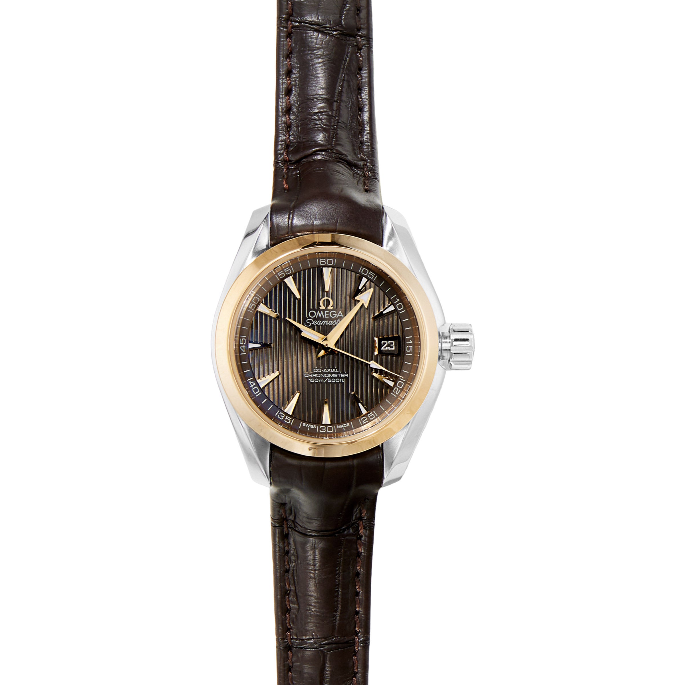 OMEGA AQUA TERRA 18KT YELLOW GOLD BEZEL AUTOMATIC LADIES WATCH - Image 1