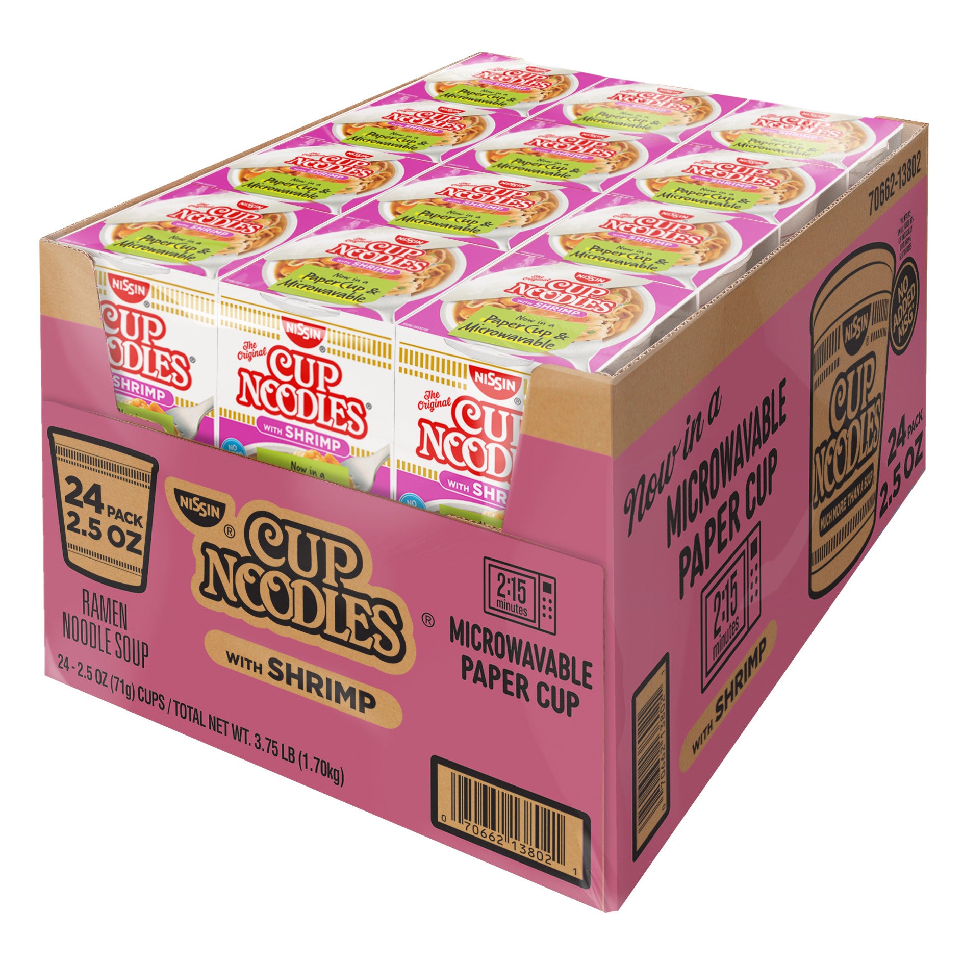 NISSIN SHRIMP CUP NOODLES 24/2.5 OZ (3.75 LBS)
