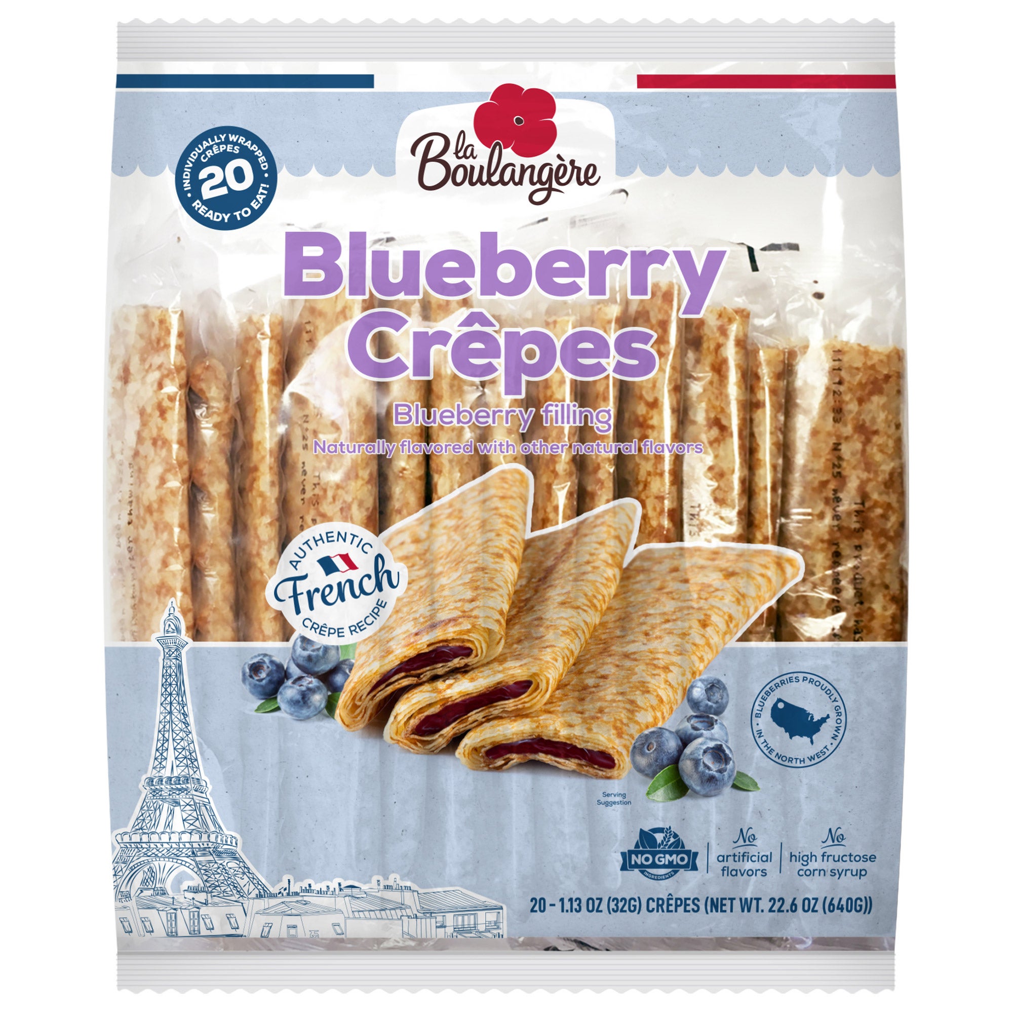LA BOULANGERE BLUEBERRY CREPES 20 COUNT 22.6 OUNCES - Image 1