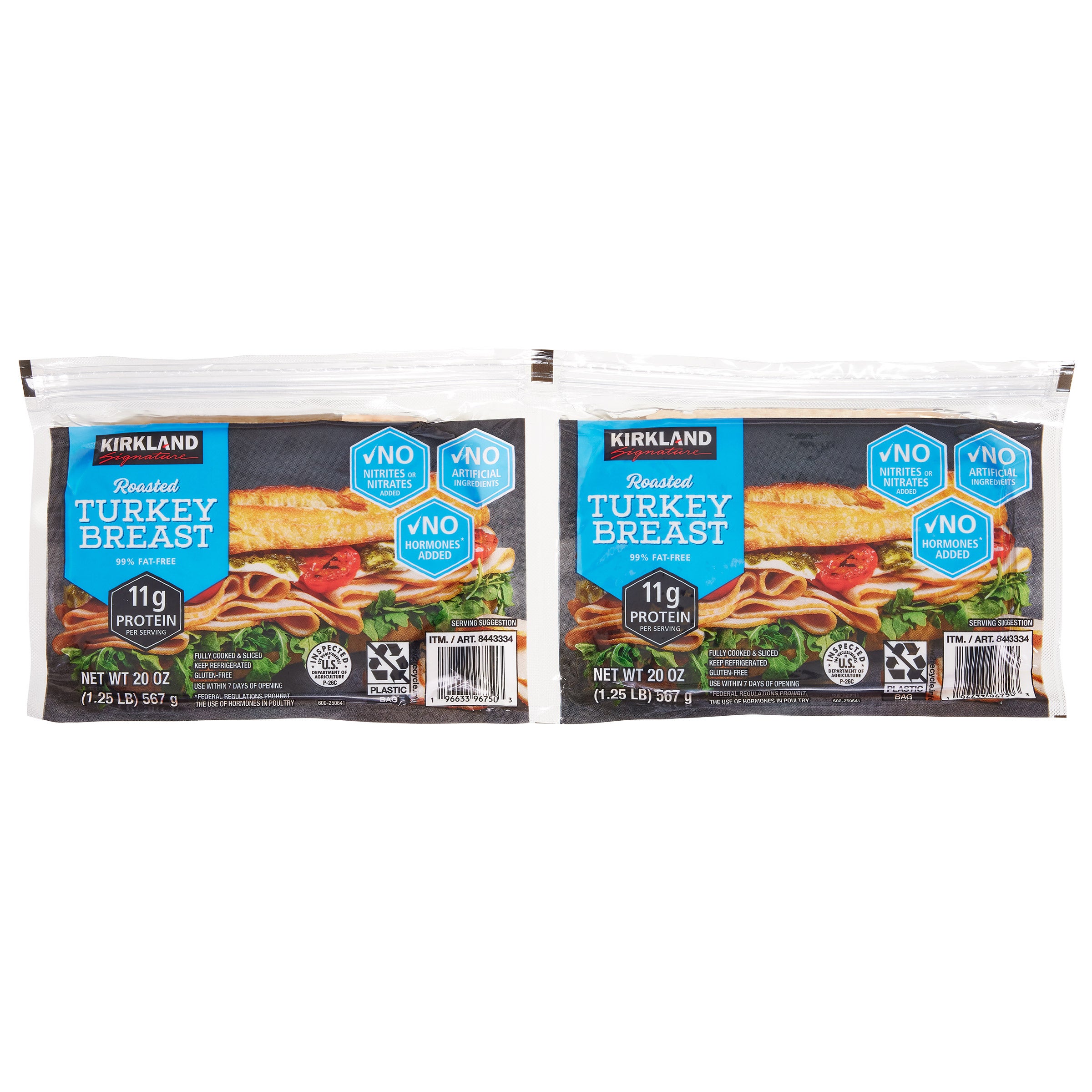KIRKLAND SIGNATURE SLICED TURKEY BREAST 2/20 OUNCE PACKAGES