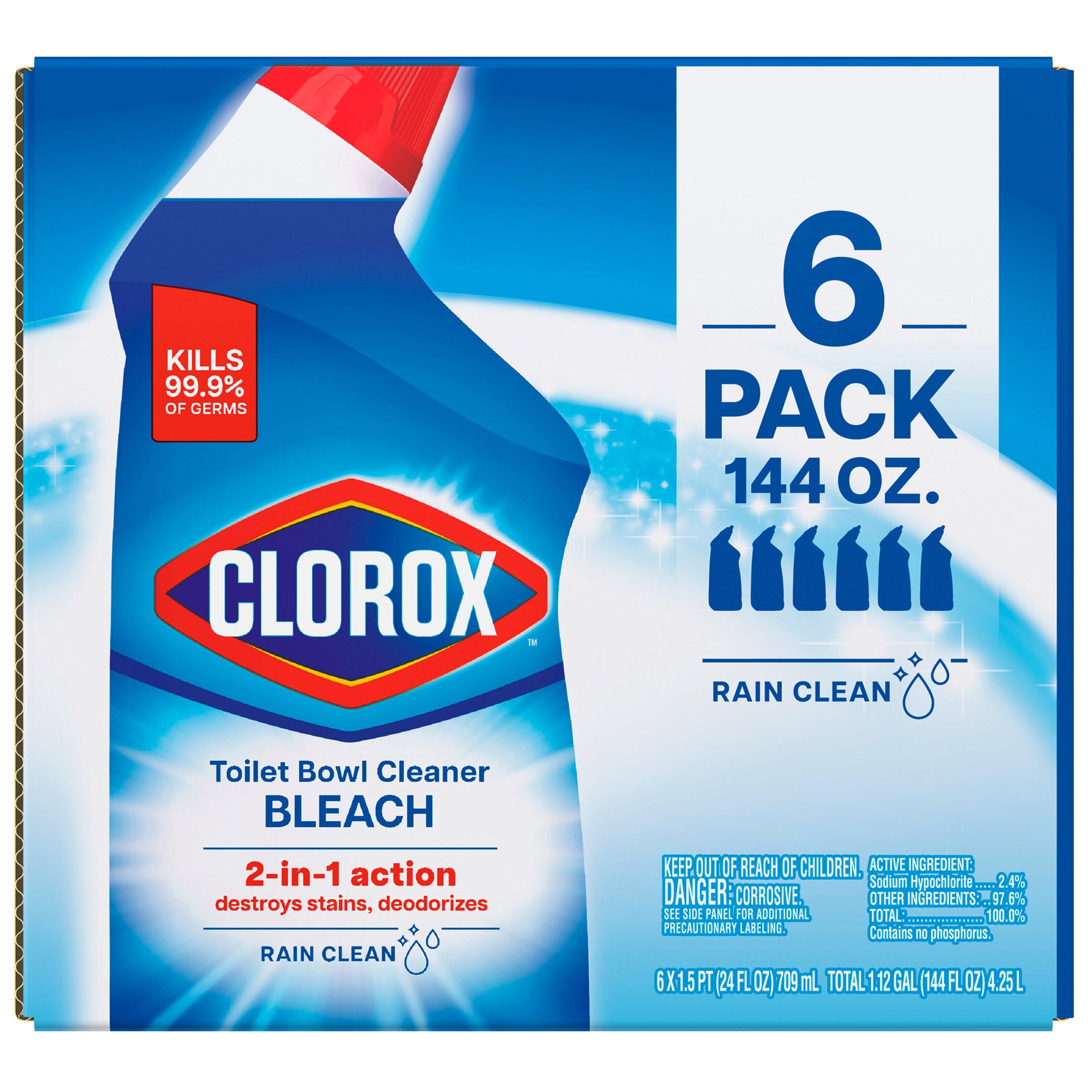 CLOROX LIQUID TOILET BOWL CLEANER WITH BLEACH 6/24 OZ. - Image 1