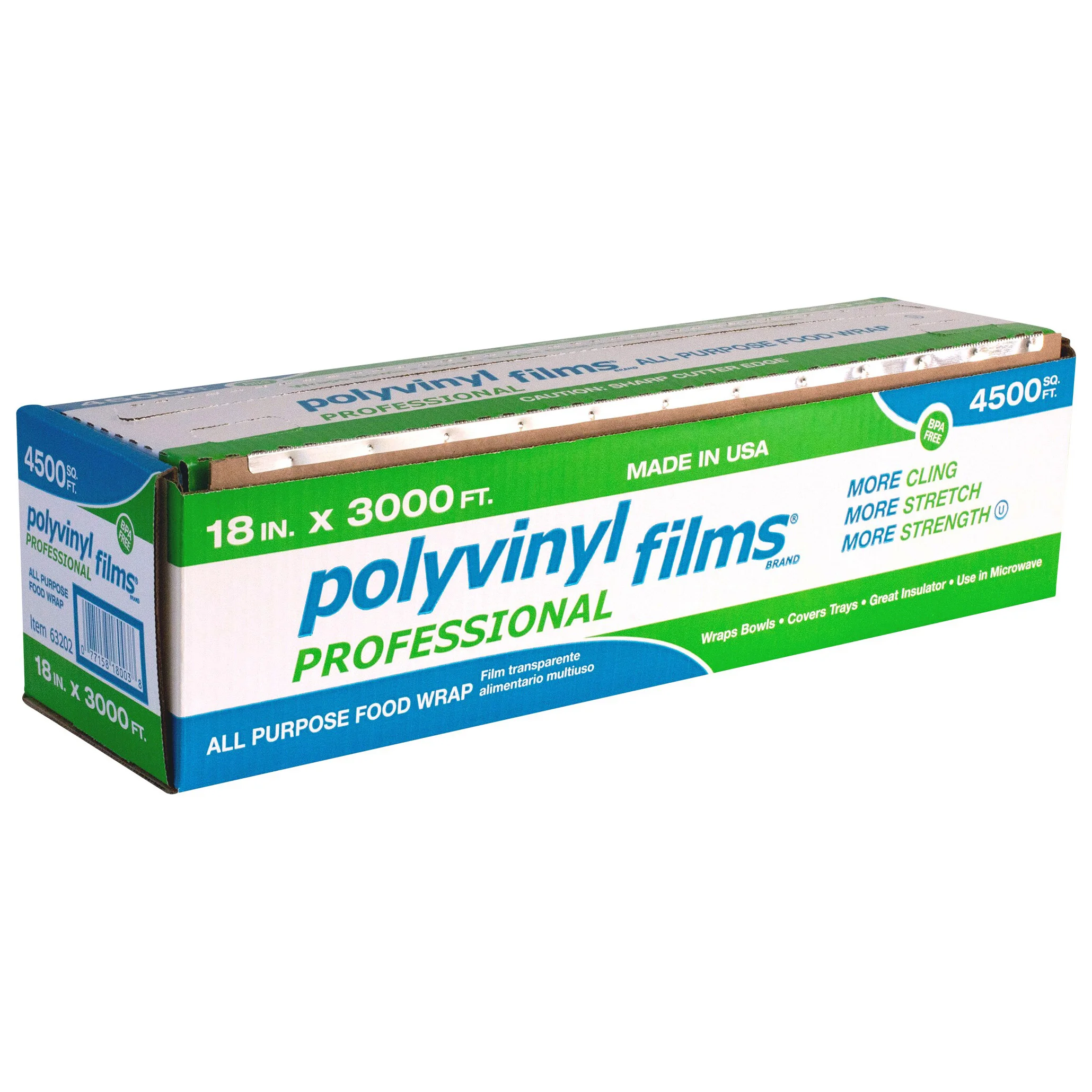 POLYVINYL CLEAR FOOD WRAP 18¨ X 3000'
