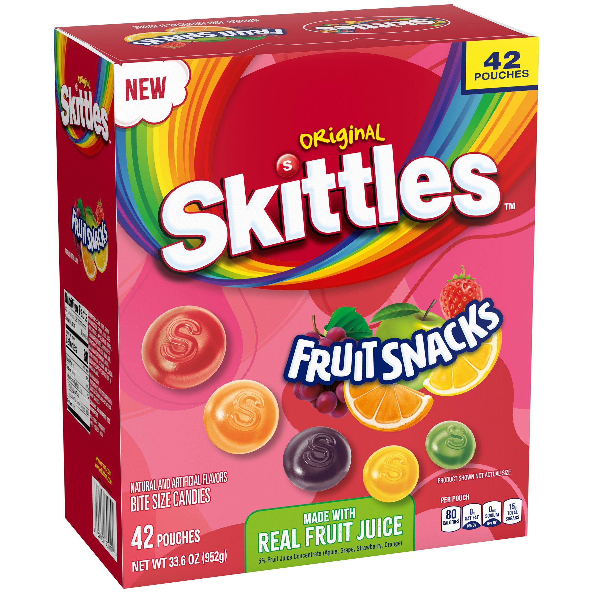SKITTLES FRUIT SNACKS 42 PACK / 33.6 OZ - Image 1