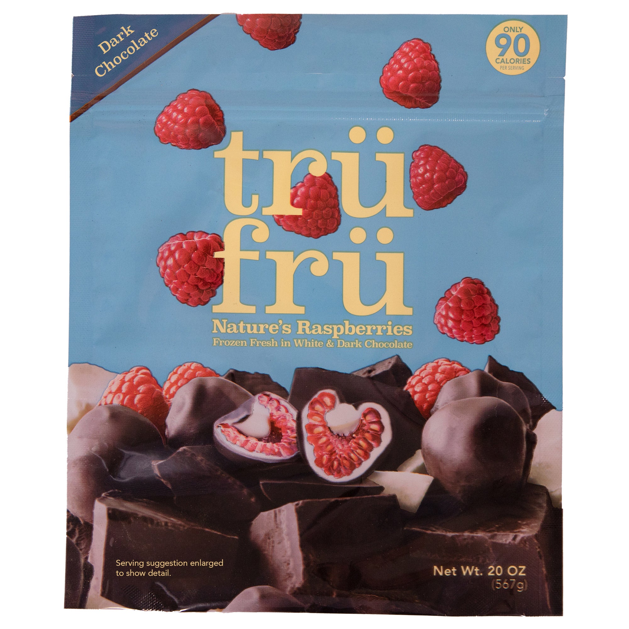 TRU FRU DARK CHOCOLATE RASPBERRIES 20 OZ