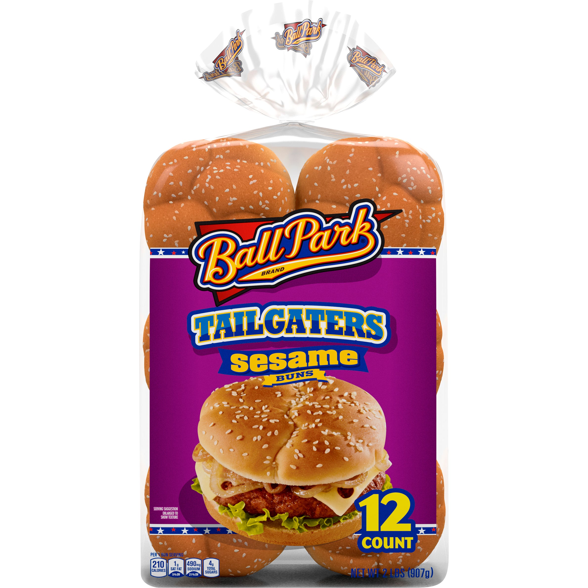 BALL PARK SESAME HAMBURGER BUNS 12 CT
