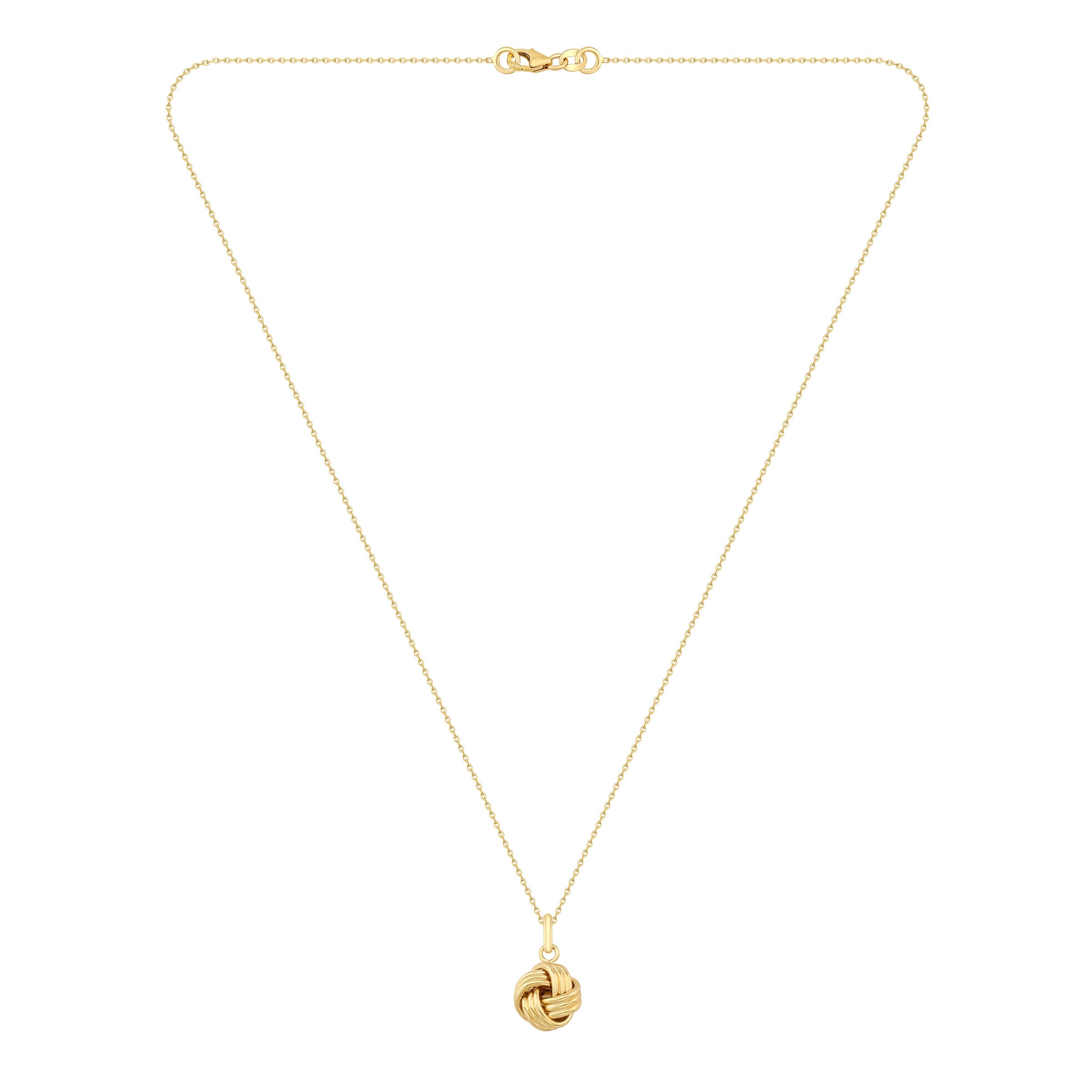 14KT YELLOW GOLD LOVE KNOT PENDANT 18¨ MADE IN ITALY