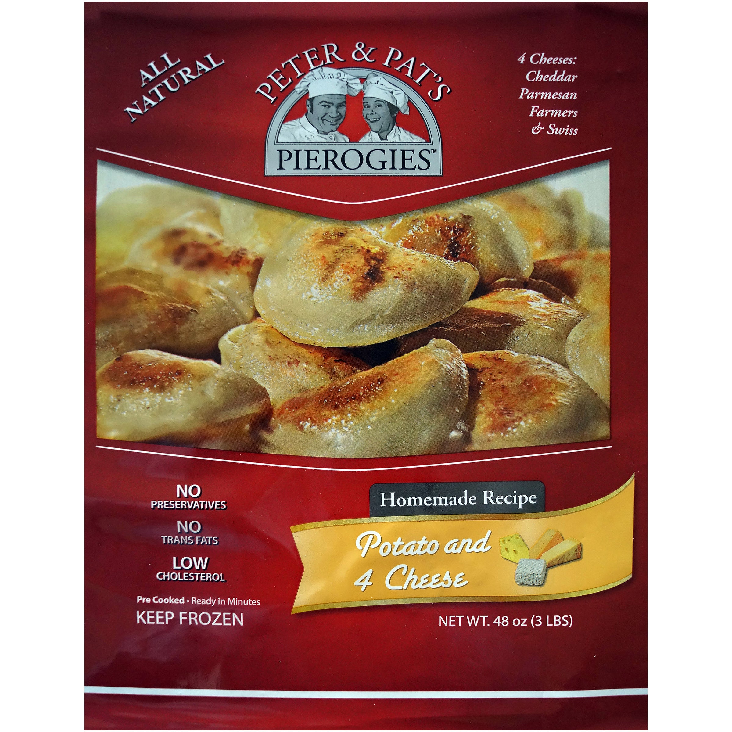 PETER & PATS PIEROGIES FOUR CHEESE & POTATO 48 OUNCES
