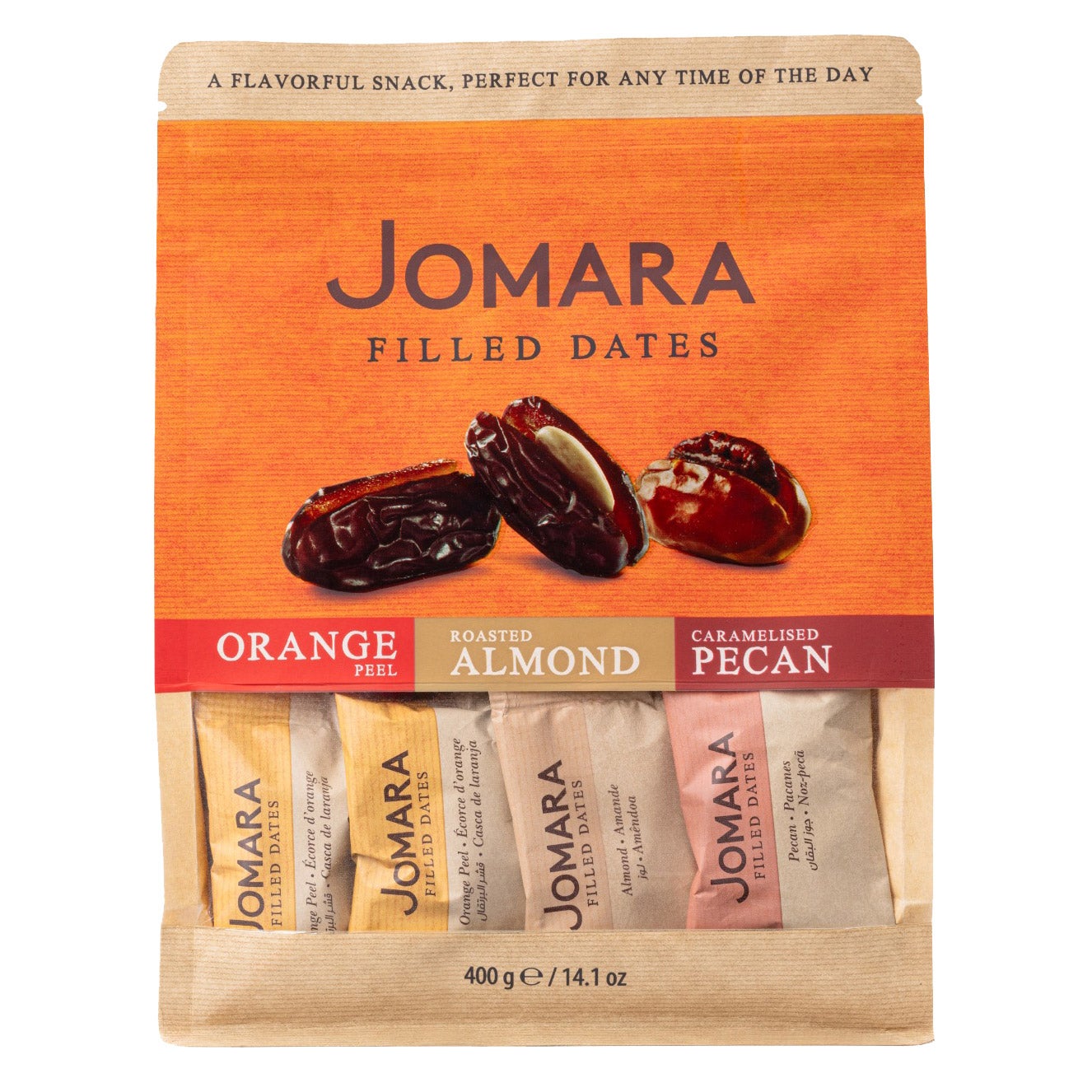 JOMARA FILLED DATES VARIETY 14 OZ (.875LBS) - Image 1
