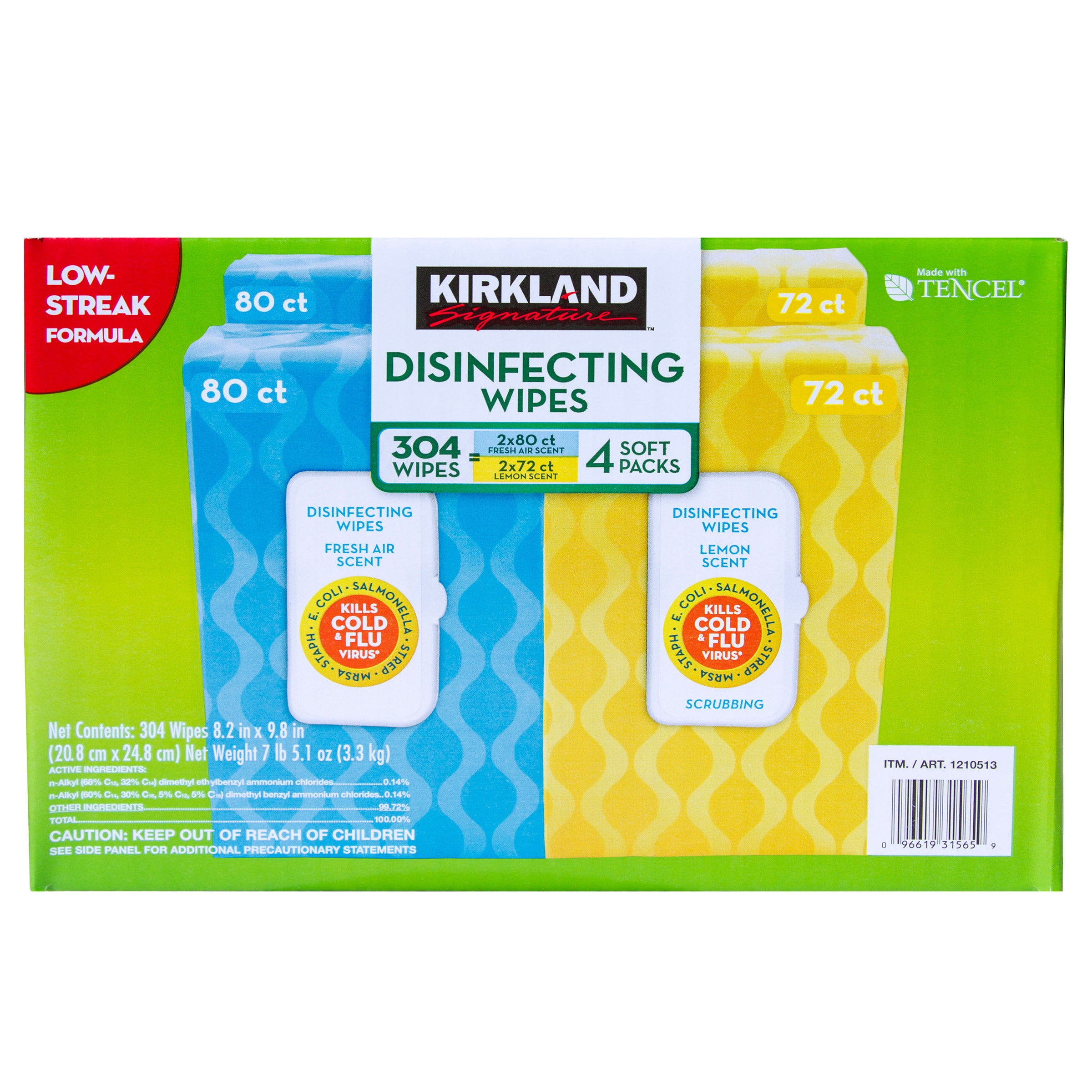 KIRKLAND SIGNATURE DISINFECTING WIPES 304 COUNT