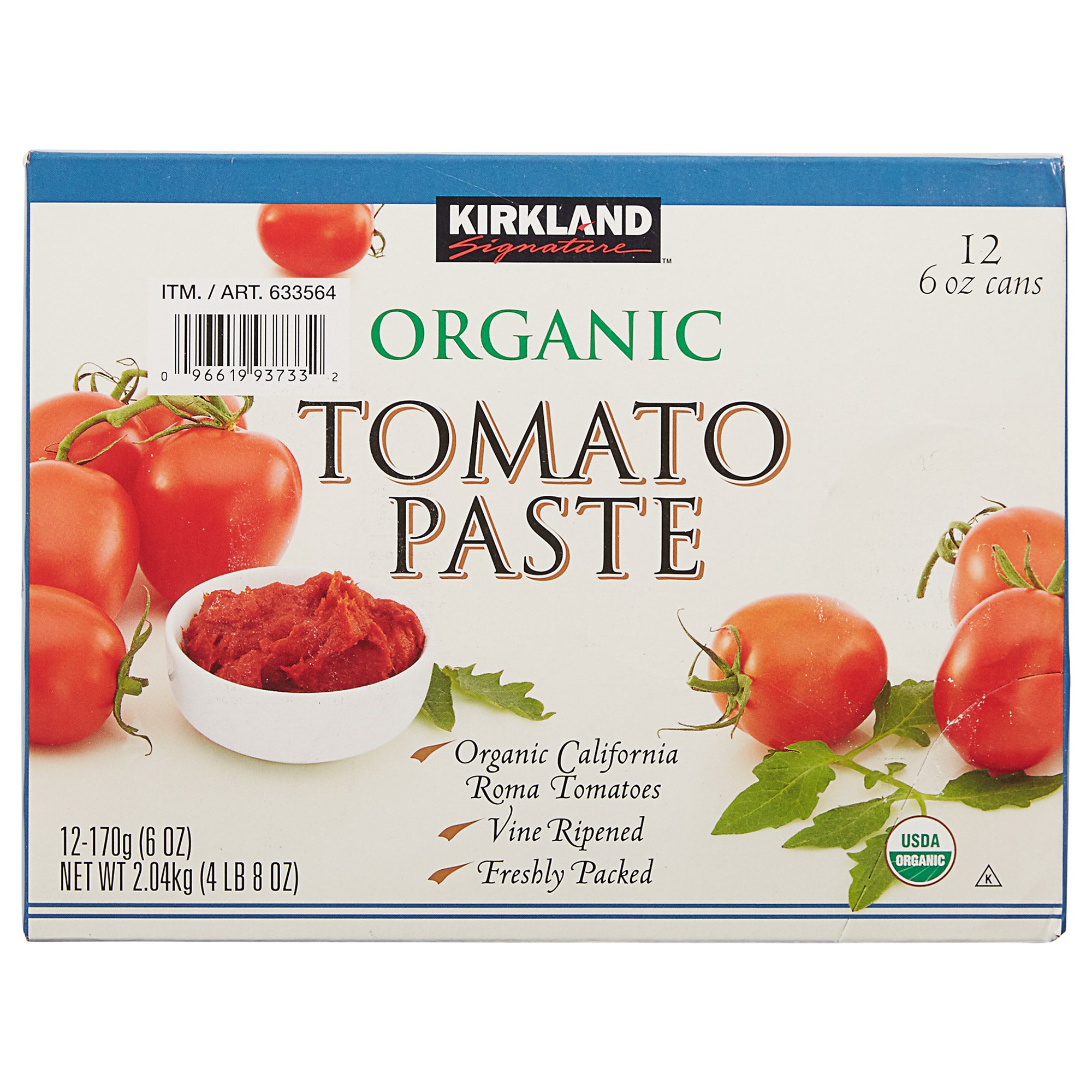 KIRKLAND SIGNATURE ORGANIC TOMATO PASTE 12/6 OUNCE CANS