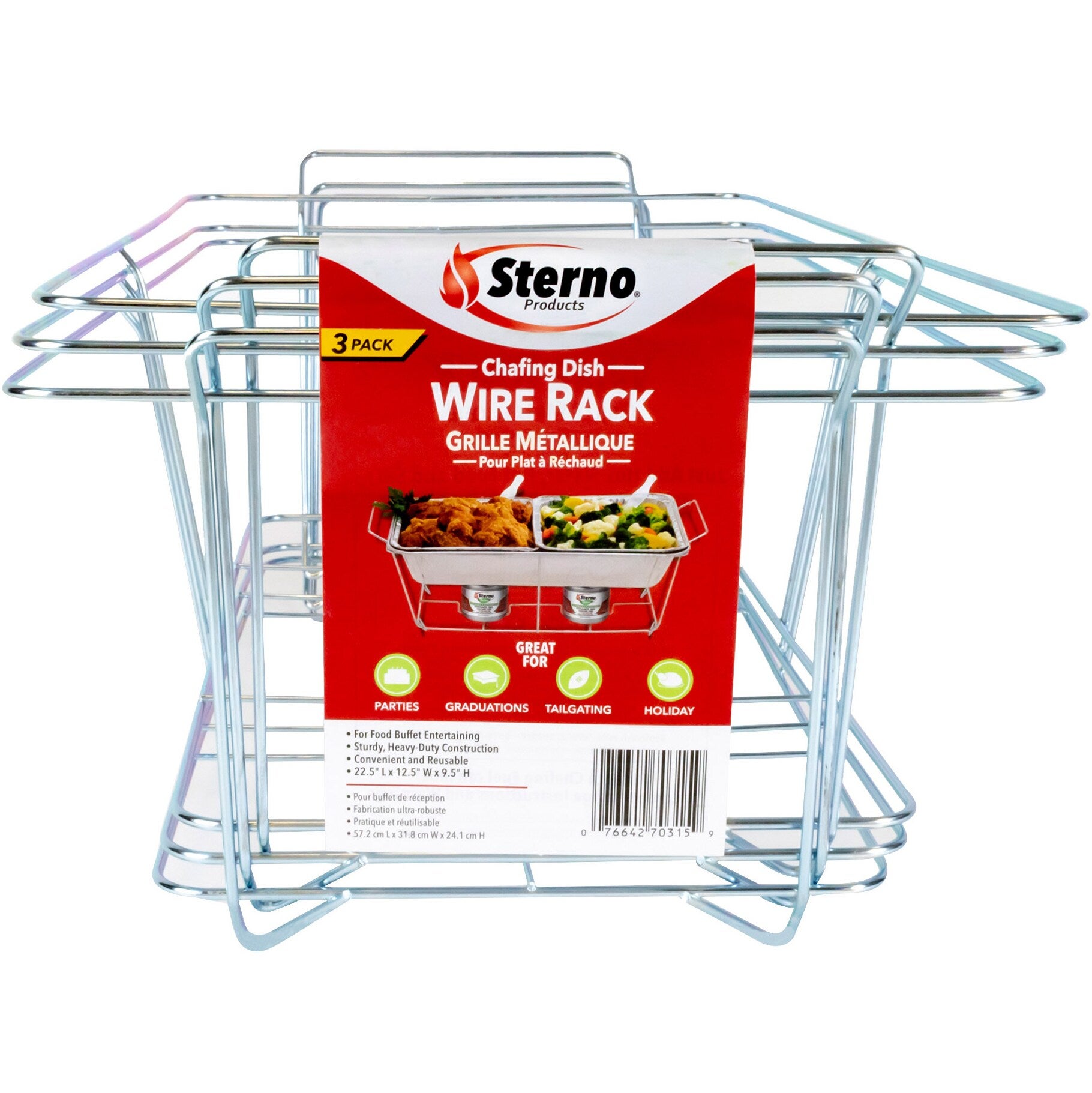 STERNO CHROME WIRE CHAFING STAND 3 PACK - Image 1