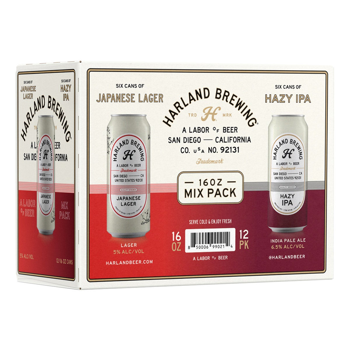 HARLAND BREWING CO LAGER/HAZY IPA SAN DIEGO 12/16 OZ