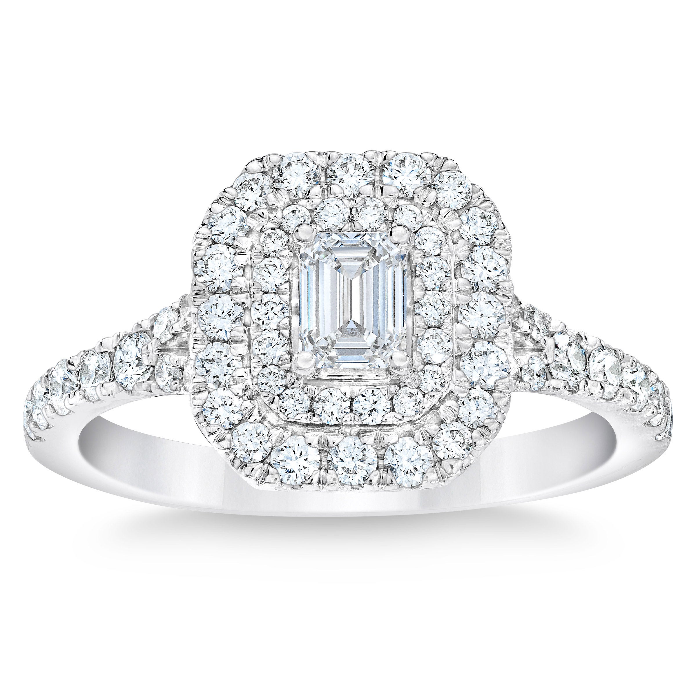 14KT WHITE GOLD VS2 I 1.00CTW EMERALD CUT DIAMOND RING