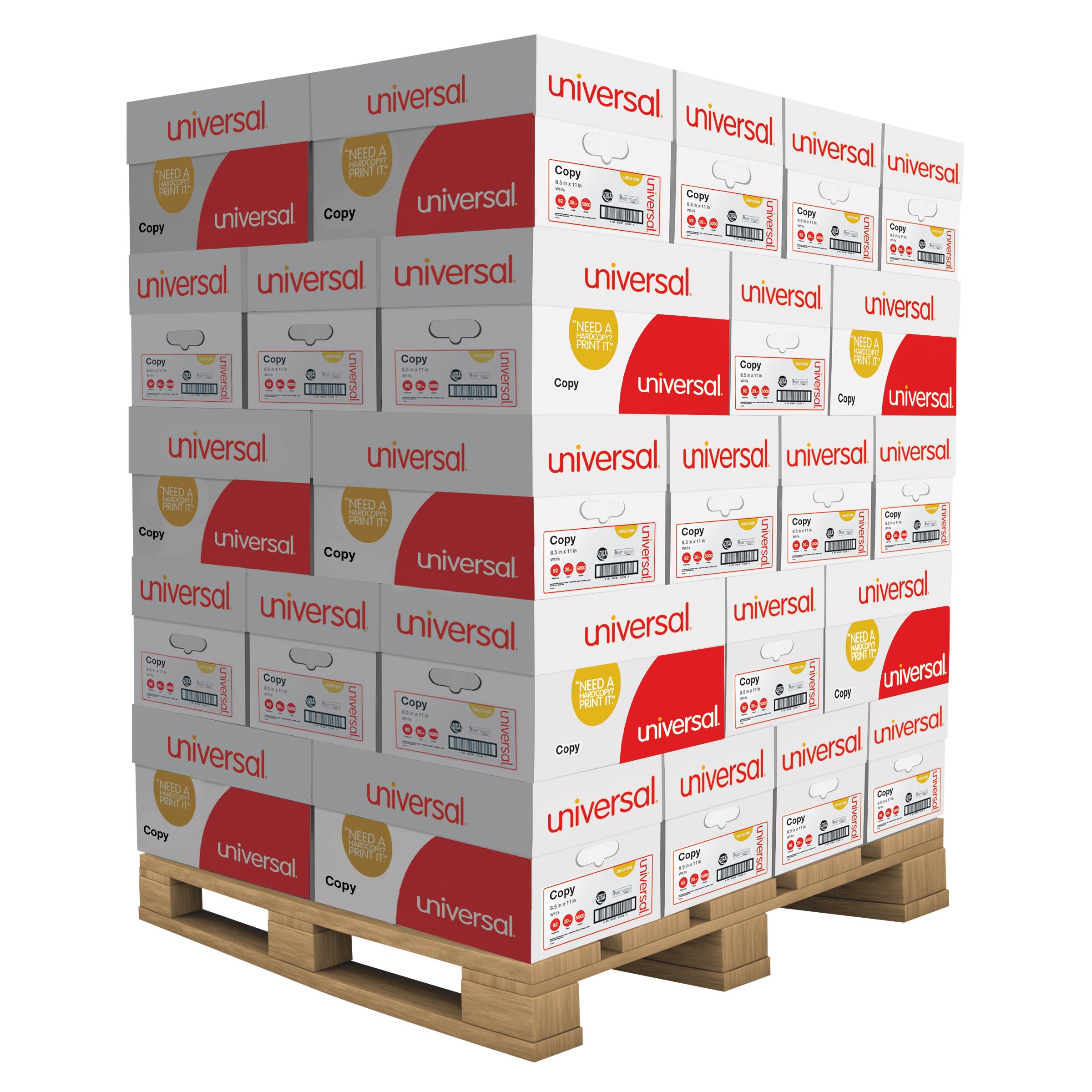 UNIVERSAL COPY PAPER 8.5X11 PALLET UNV21200PLT 40 CASES - Image 1