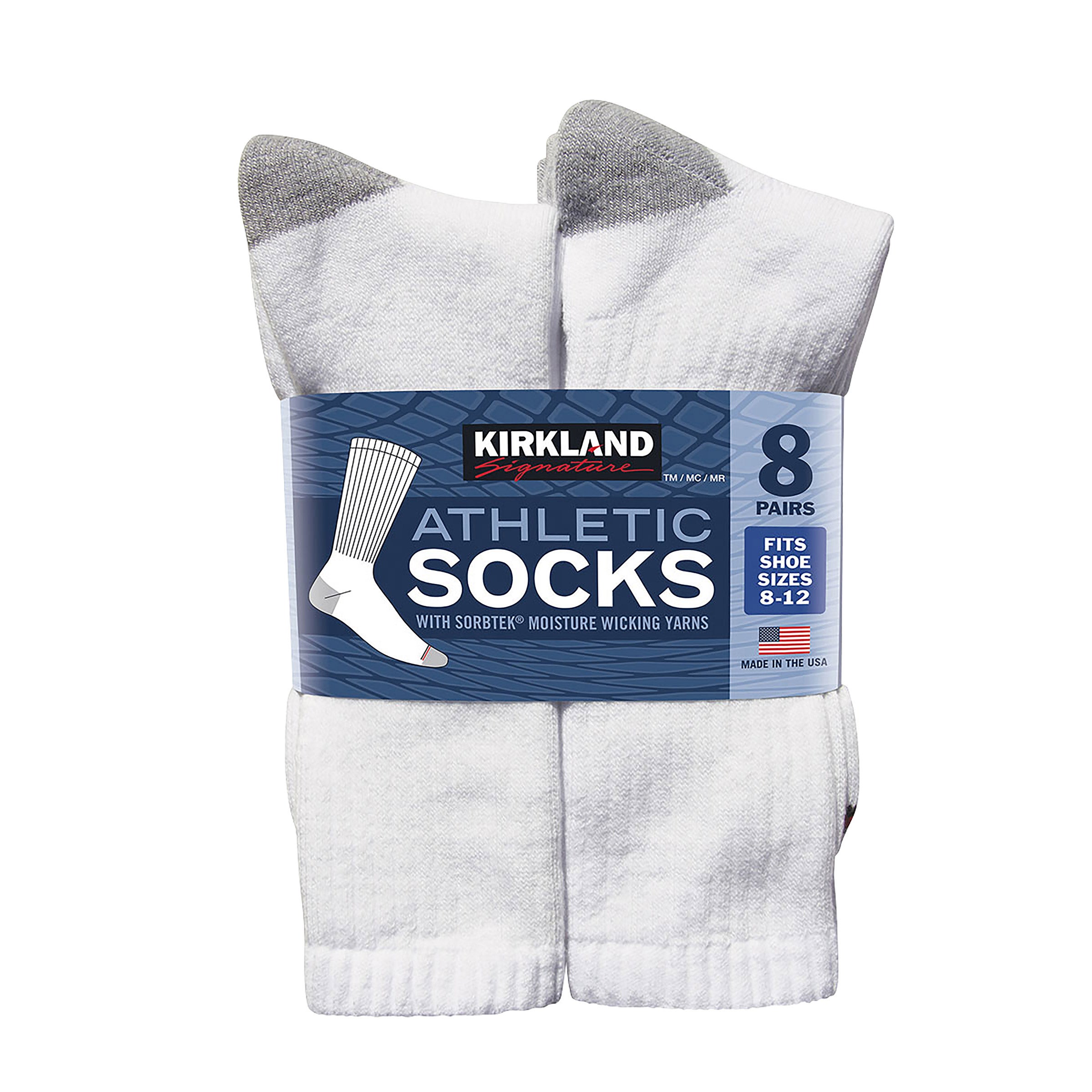 KIRKLAND SIGNATURE MEN'S ATHLETIC SOCK 8 PR