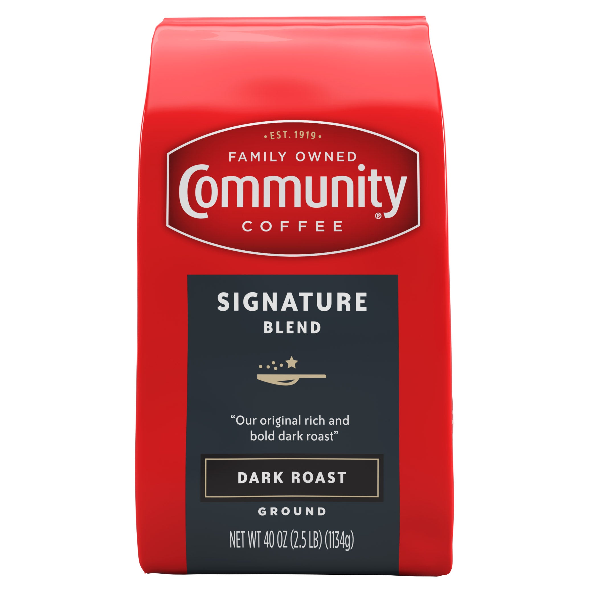 COMMUNITY COFFEE DARK ROAST 40 OZ - Image 1