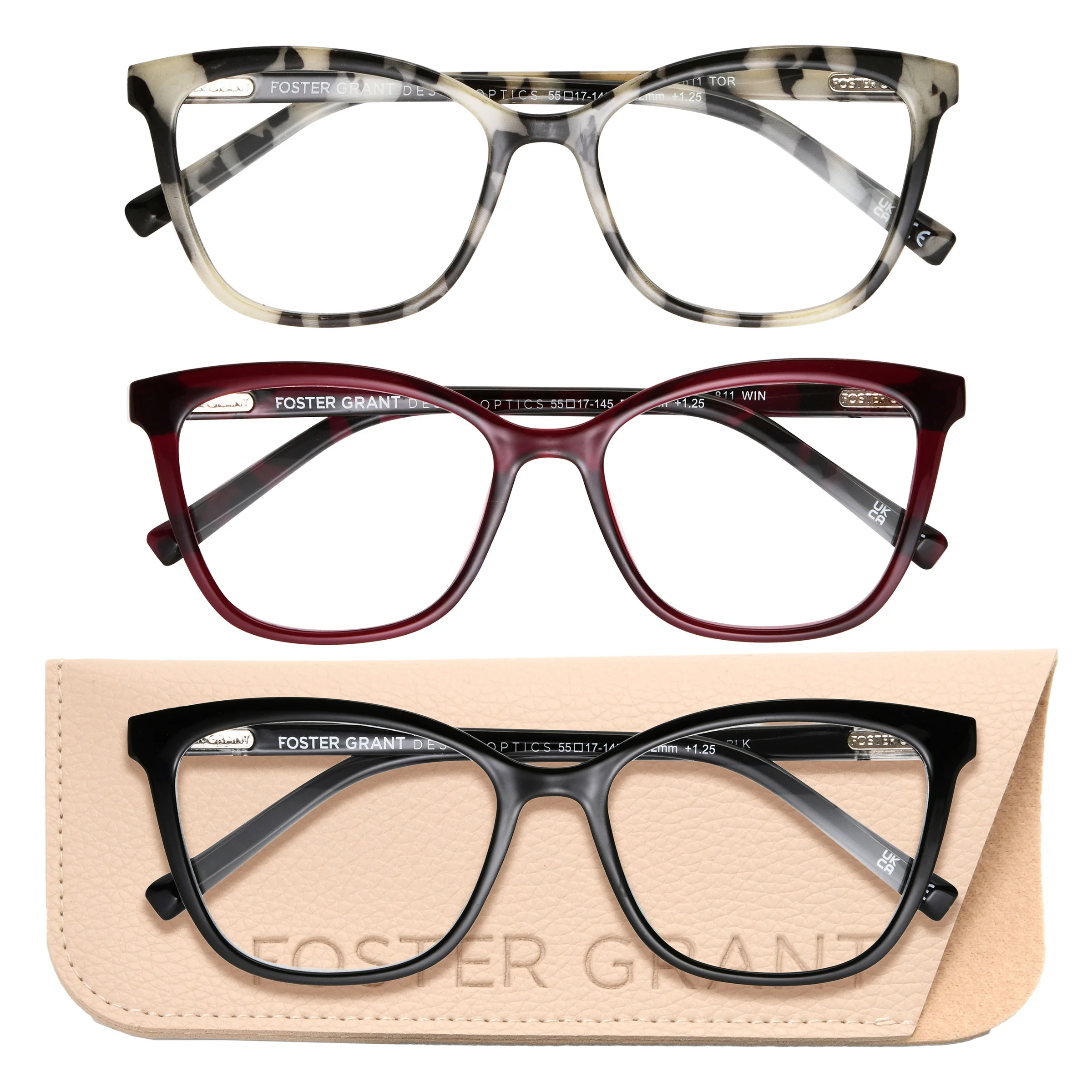 FOSTER GRANT DESIGN OPTICS 3 PK READING GLASSES - Image 1