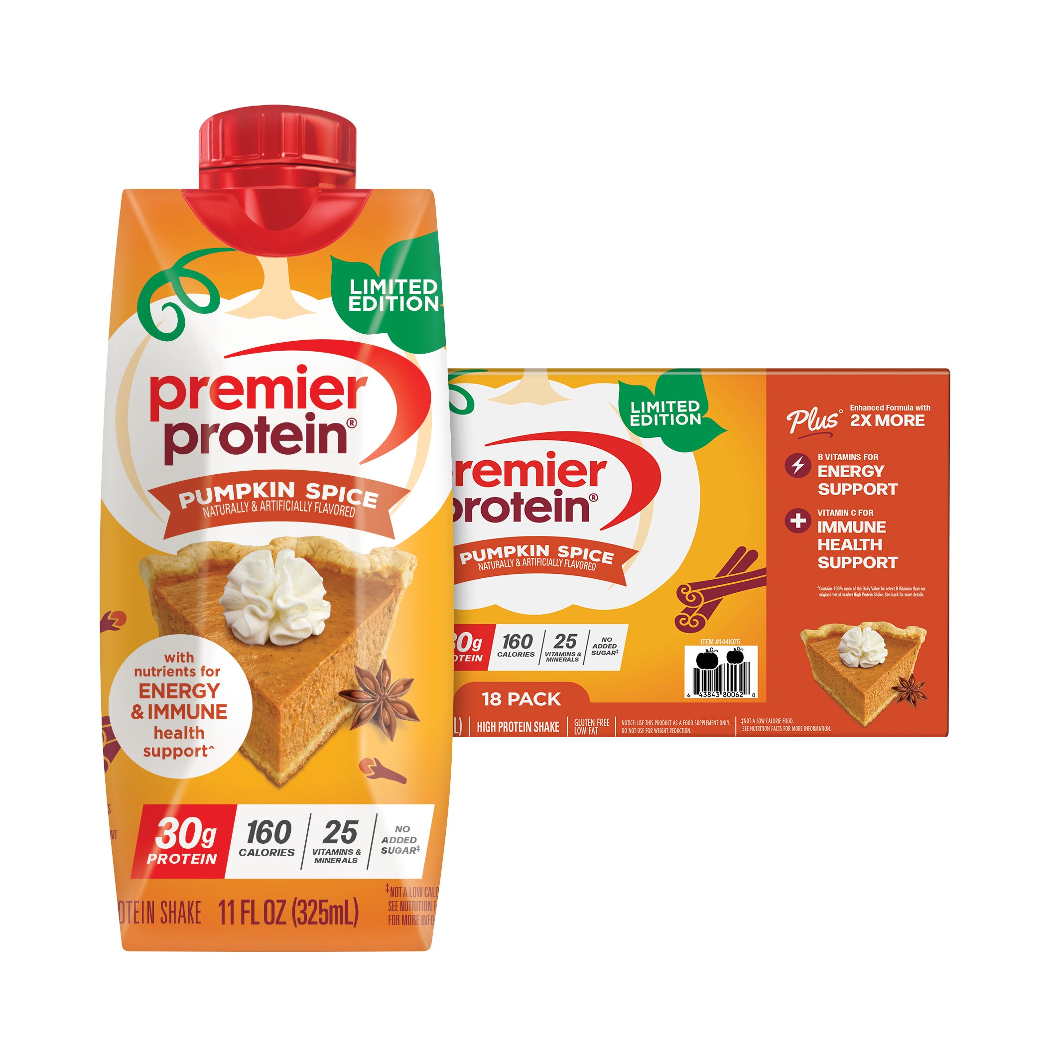 PREMIER PROTEIN SHAKE PUMPKIN SPICE 11 FL OZ/18 PK - Image 1
