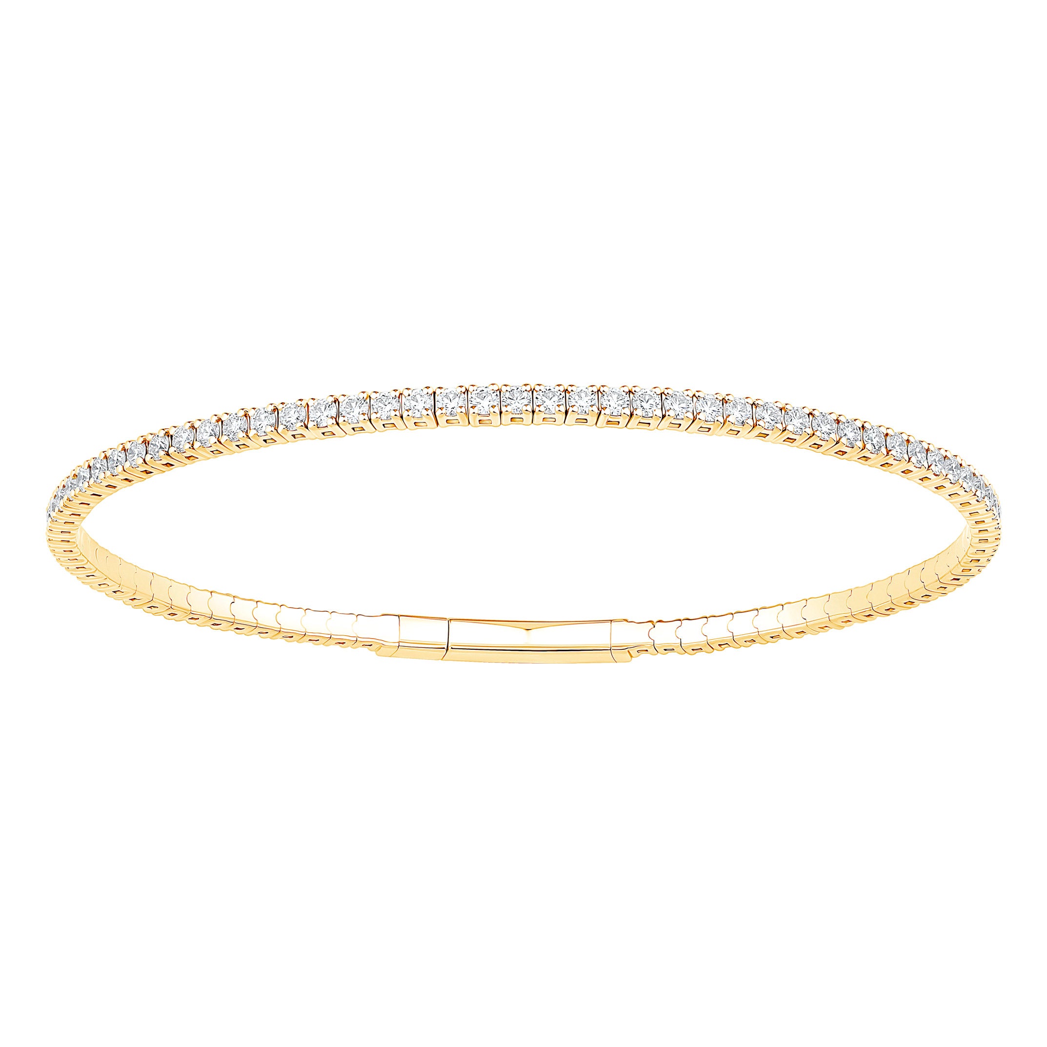 14KT YELLOW GOLD VS2 G 2.00CTW ROUND DIAMOND BANGLE BRACELET - Image 1