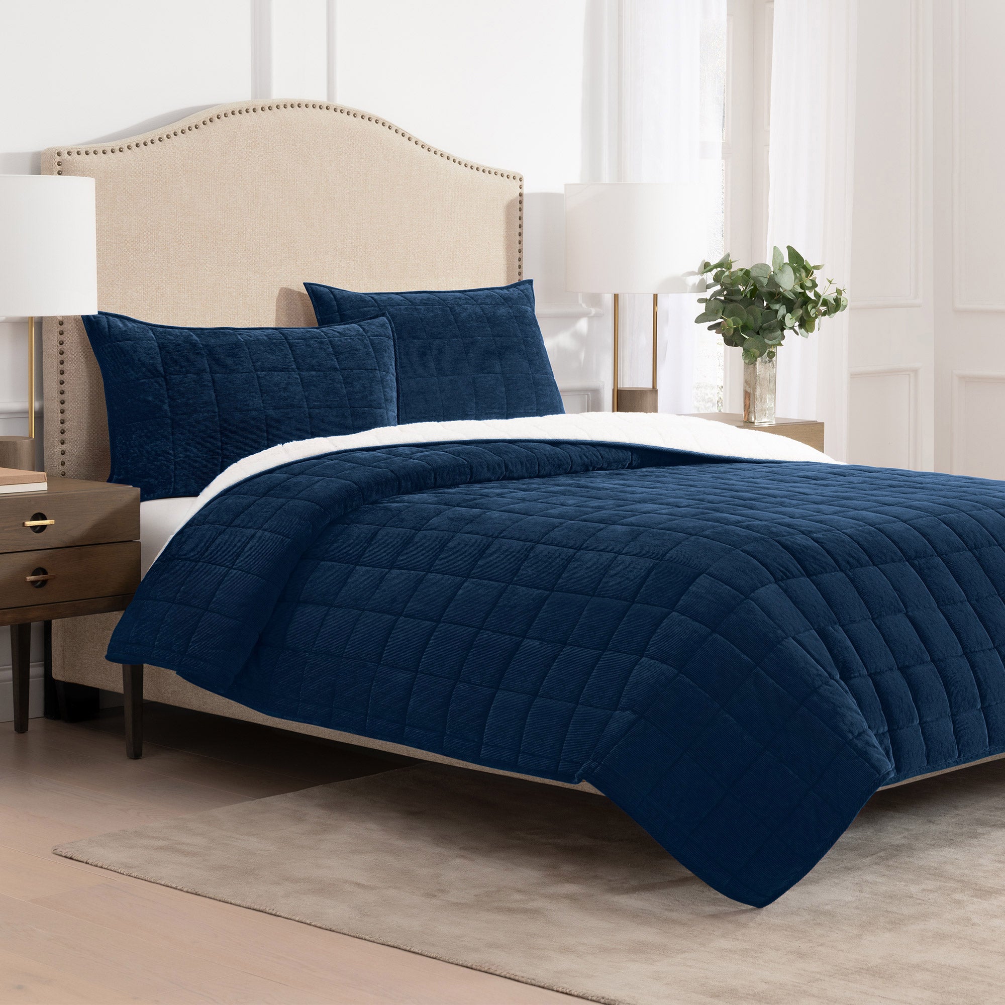 CHARISMA CORDUROY QUILT SET 3PC QUEEN