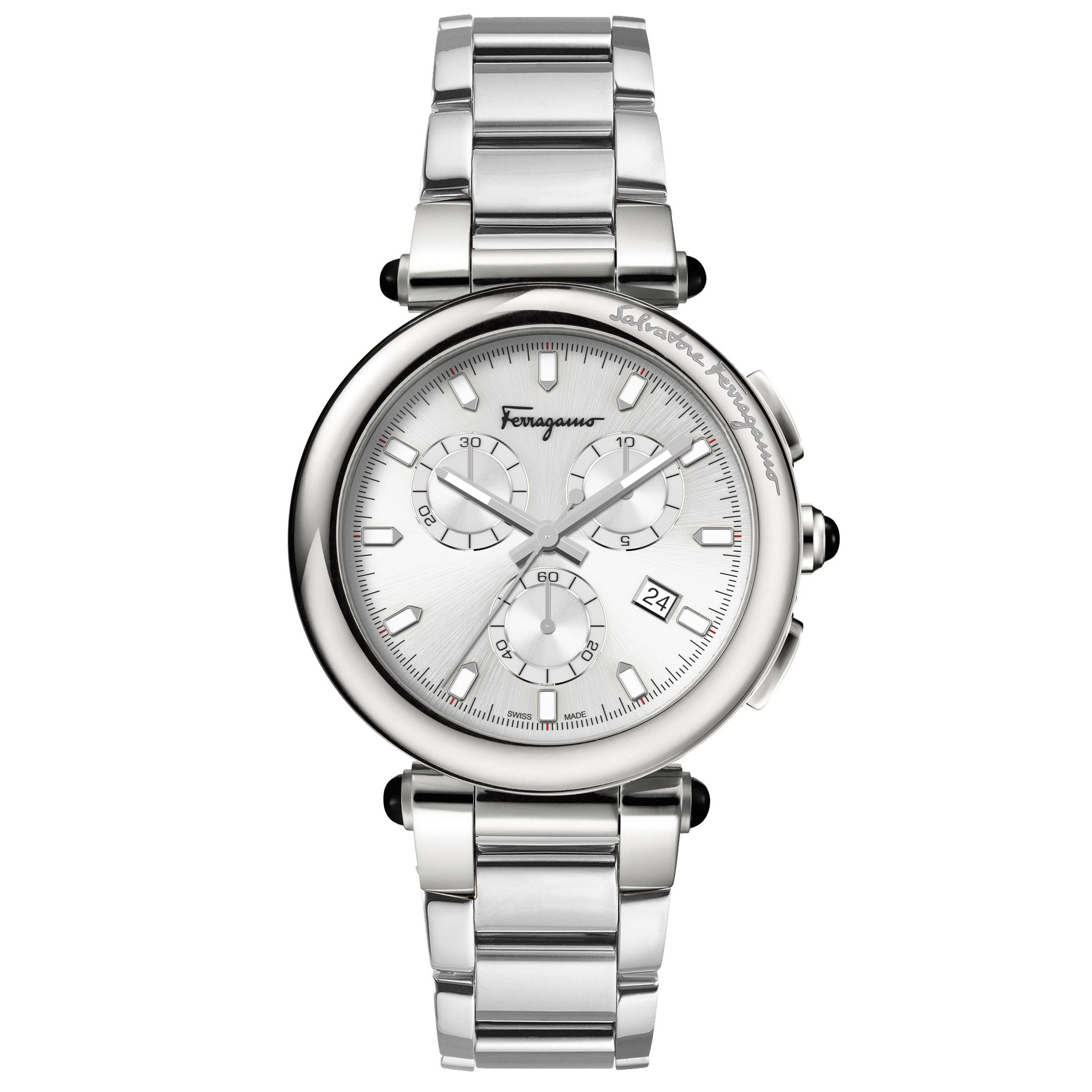 FERRAGAMO IDILLIO SILVER DIAL CHRONOGRAPH MENS WATCH