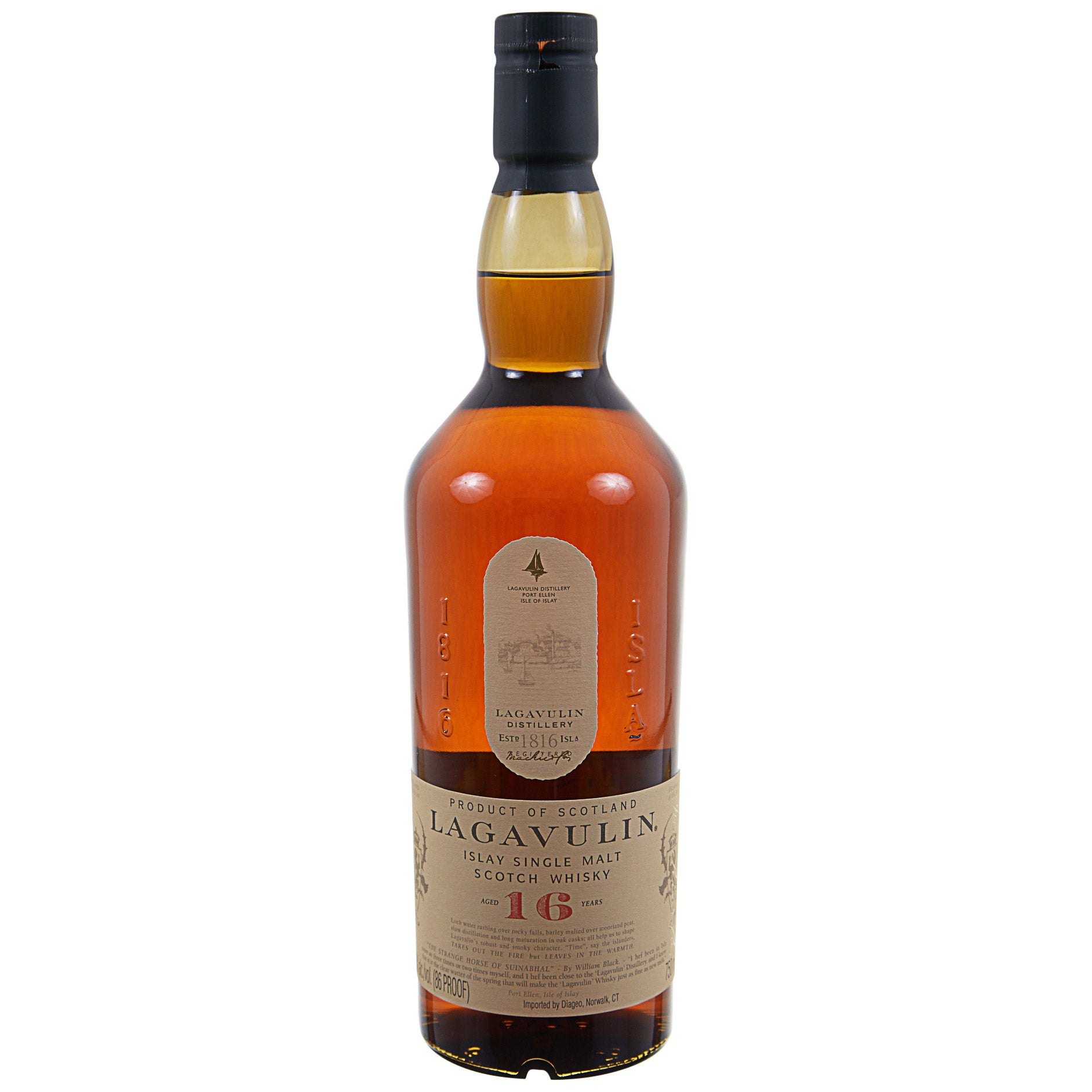 LAGAVULIN 16 YR SINGLE MALT SCOTCH SCOTLAND 750ML