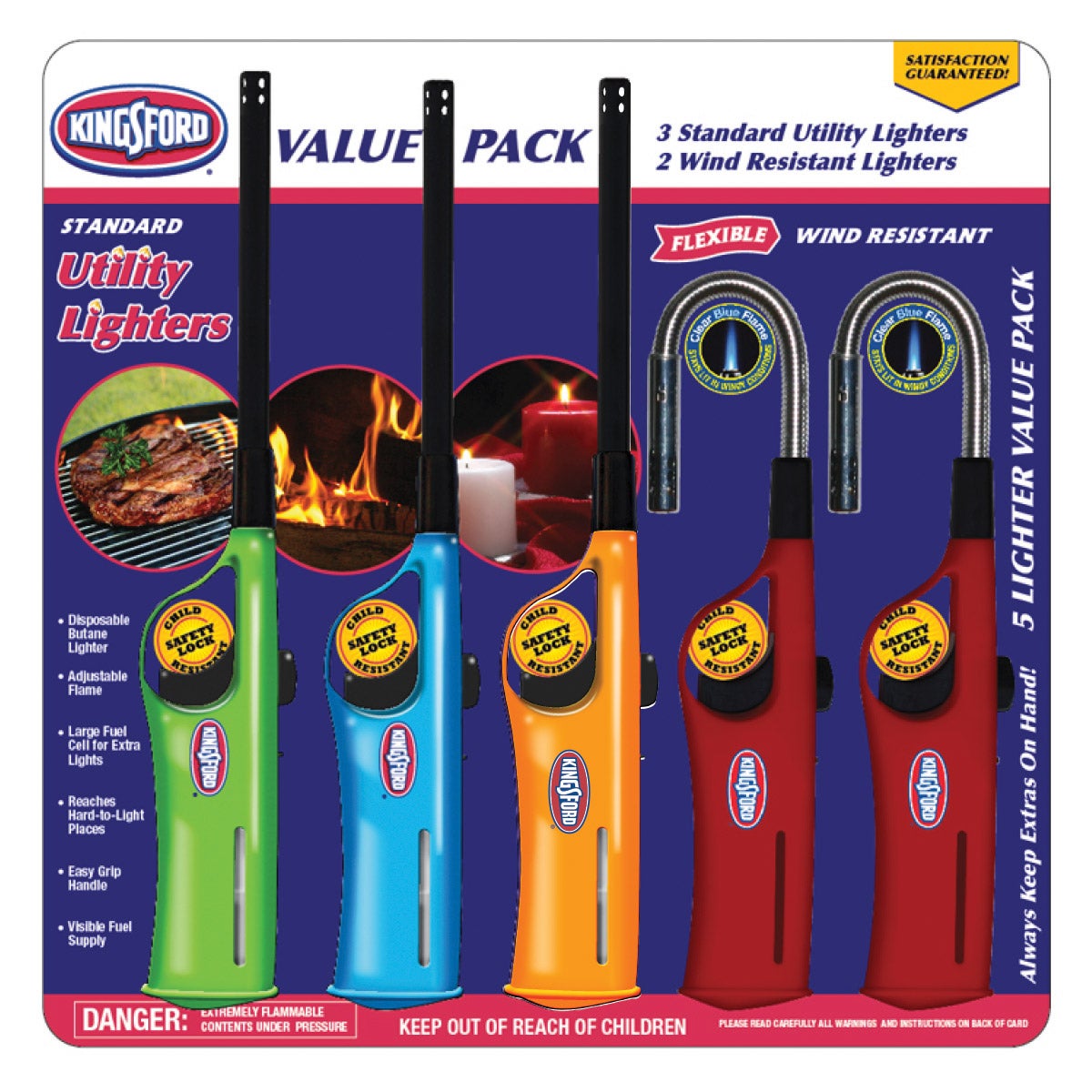 KINGSFORD UTILITY LIGHTERS 5PK